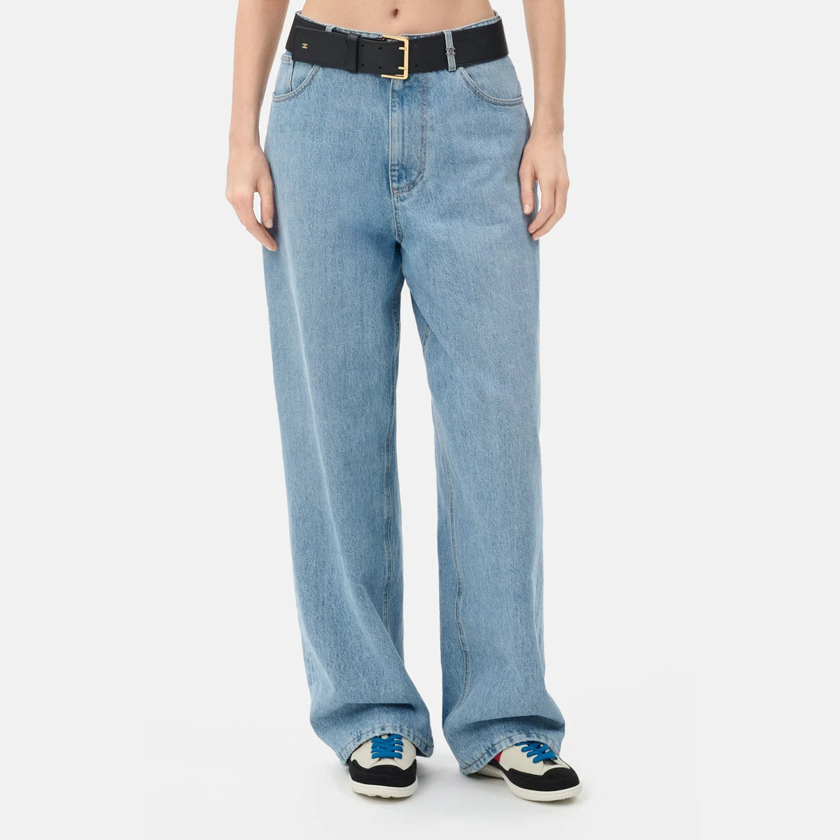 Wide Leg Jeans Denim in Blue — Blue