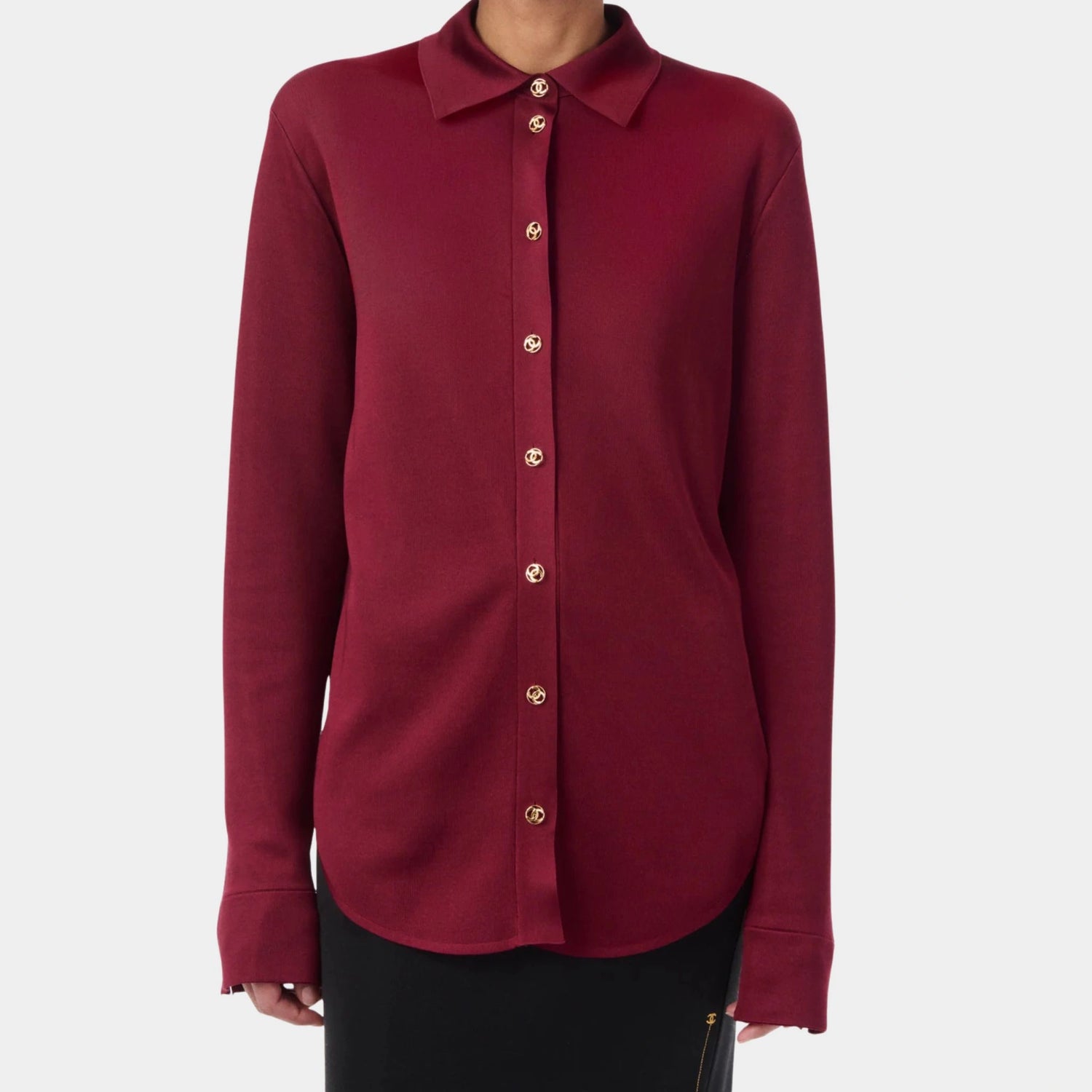 Chanel Shirt Silk Bordeaux