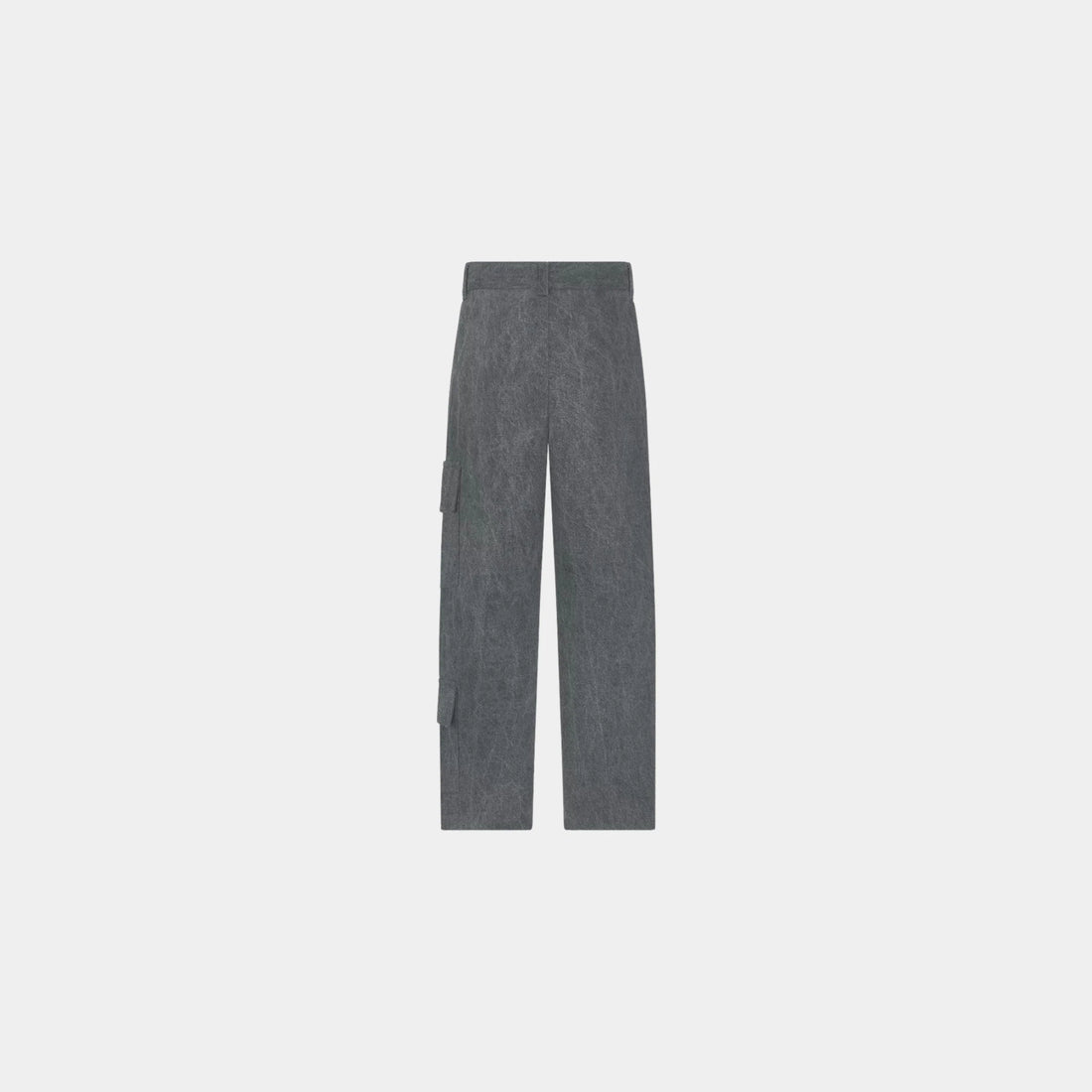 Childrens Cargo Pants Washed Gray Cotton Canvas, Back