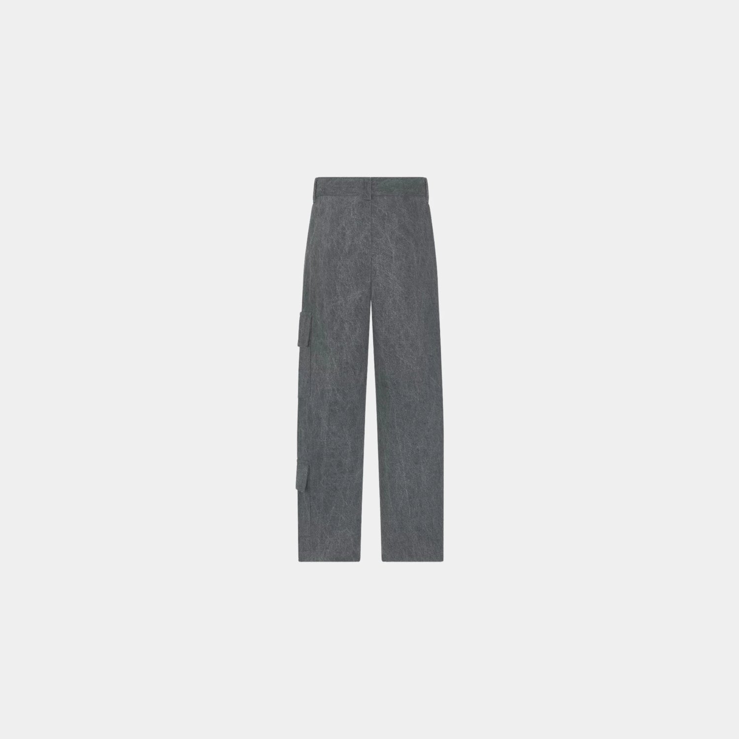 Childrens Cargo Pants Washed Gray Cotton Canvas, Back