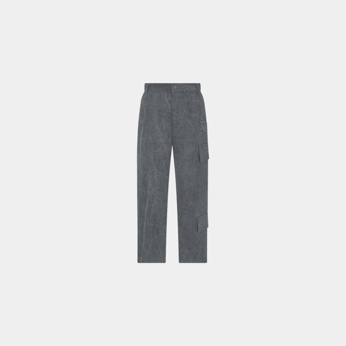 Childrens Cargo Pants Washed Gray Cotton Canvas, Front