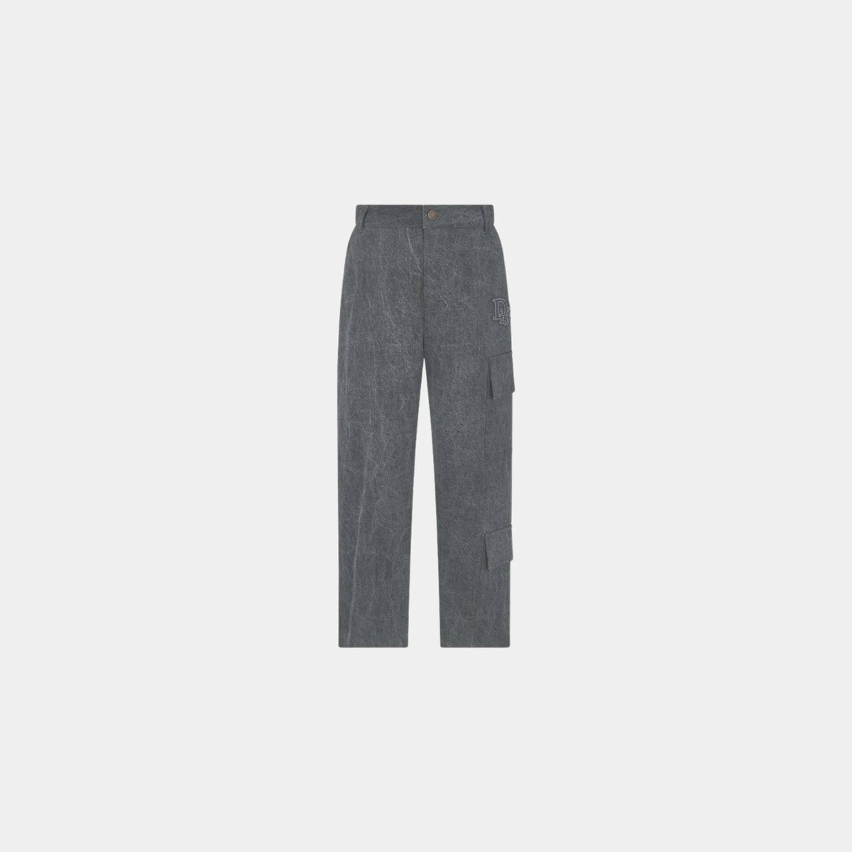 Childrens Cargo Pants Washed Gray Cotton Canvas