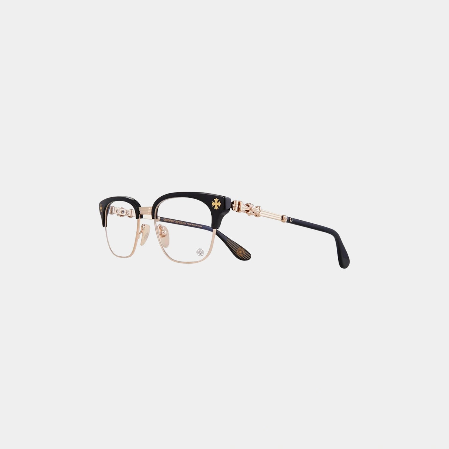 Chrome Hearts Bonennoisseur-II Glasses, Black, Gold, Front Side