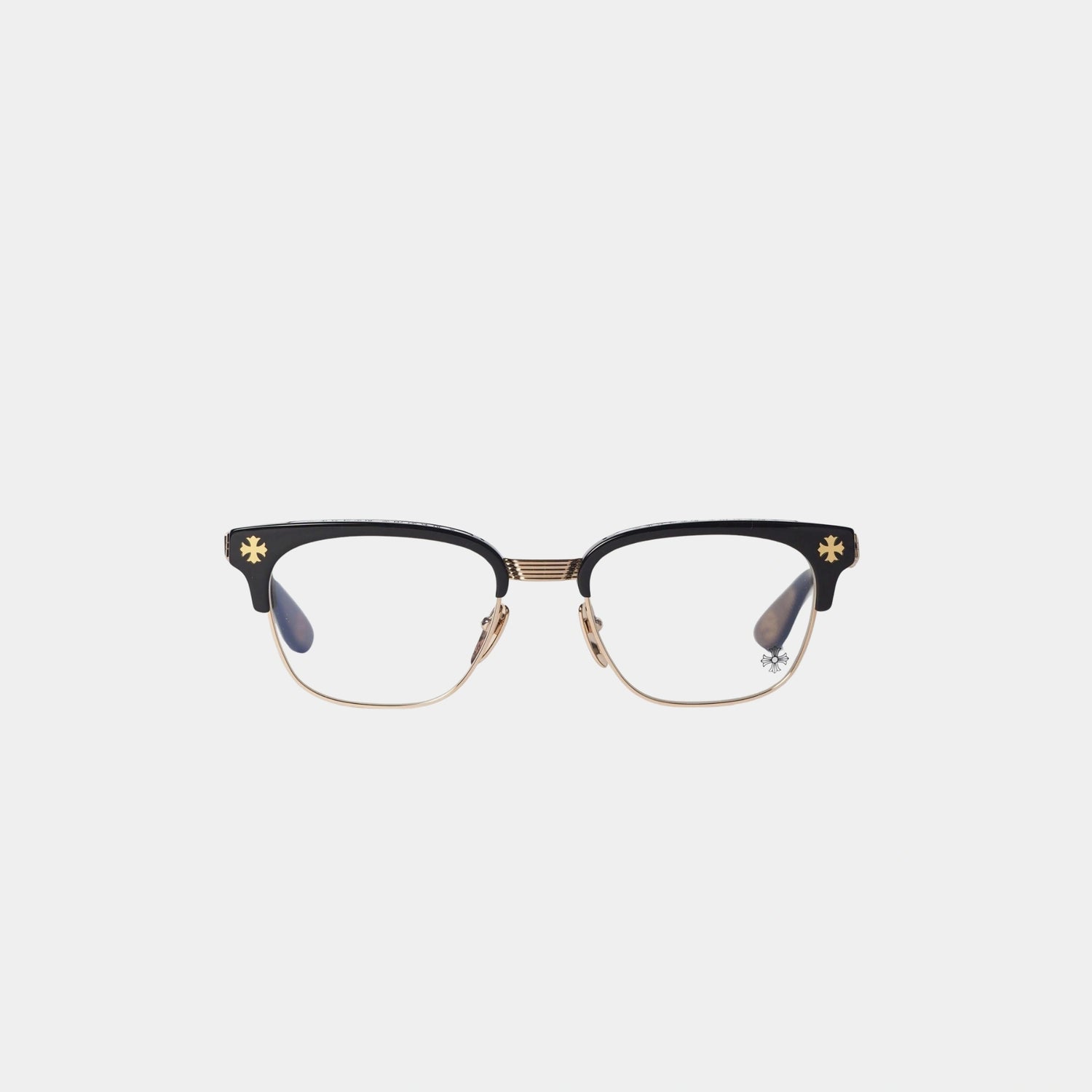Chrome Hearts Bonennoisseur-II Glasses, Black, Gold, Front