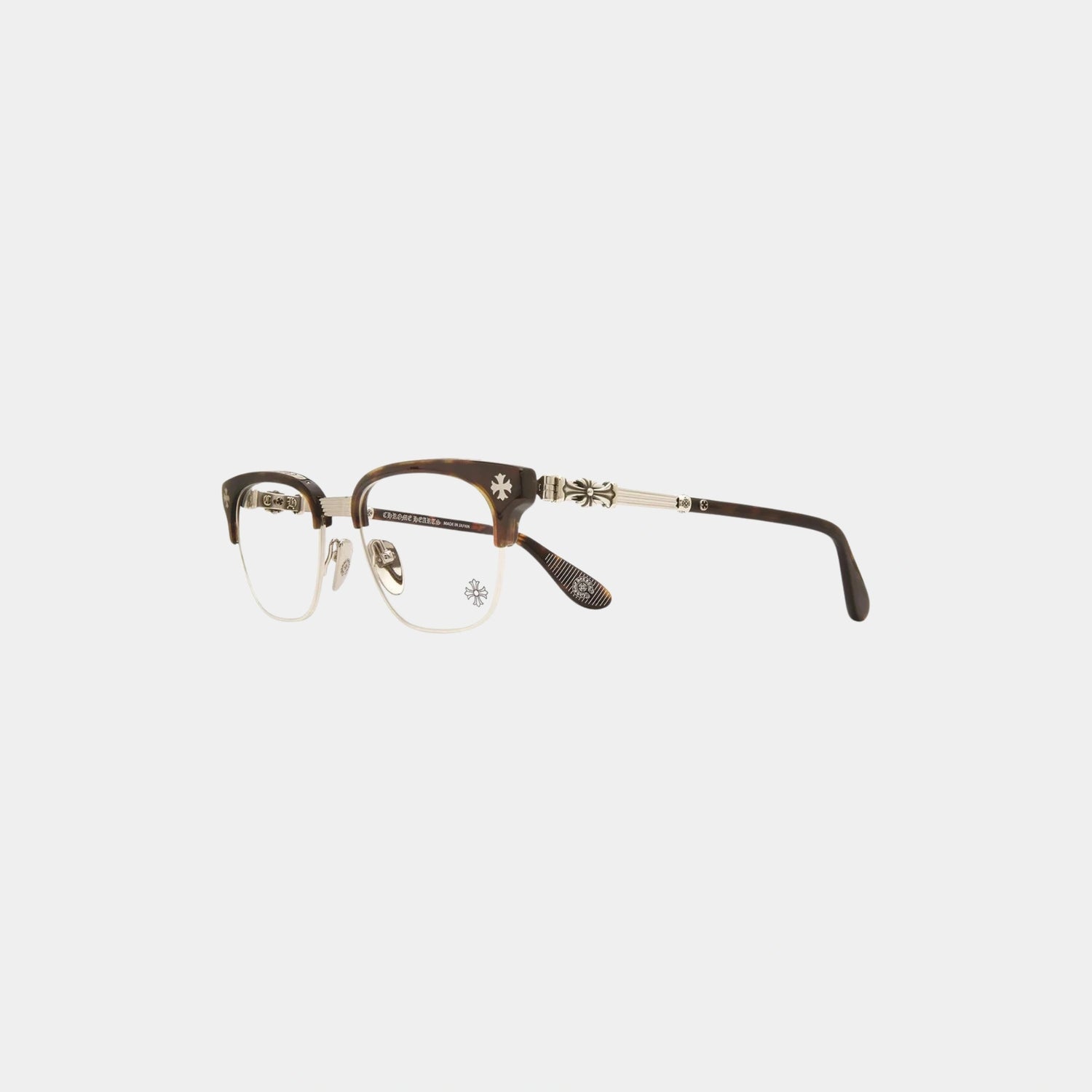 Chrome Hearts Bonennoisseur-II Glasses, Silver, Brown, Front Side