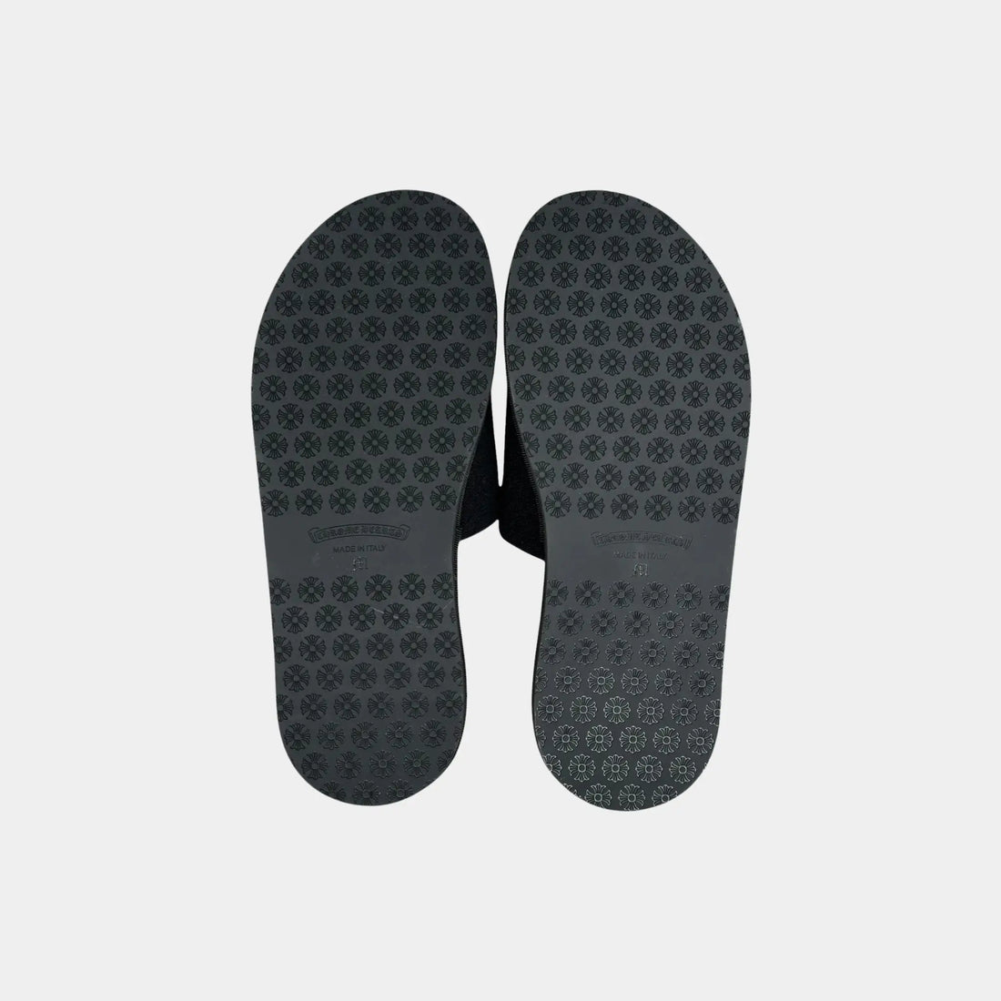 Chrome Hearts Cross Horse Shoe Logo Black Slippers, Bottom