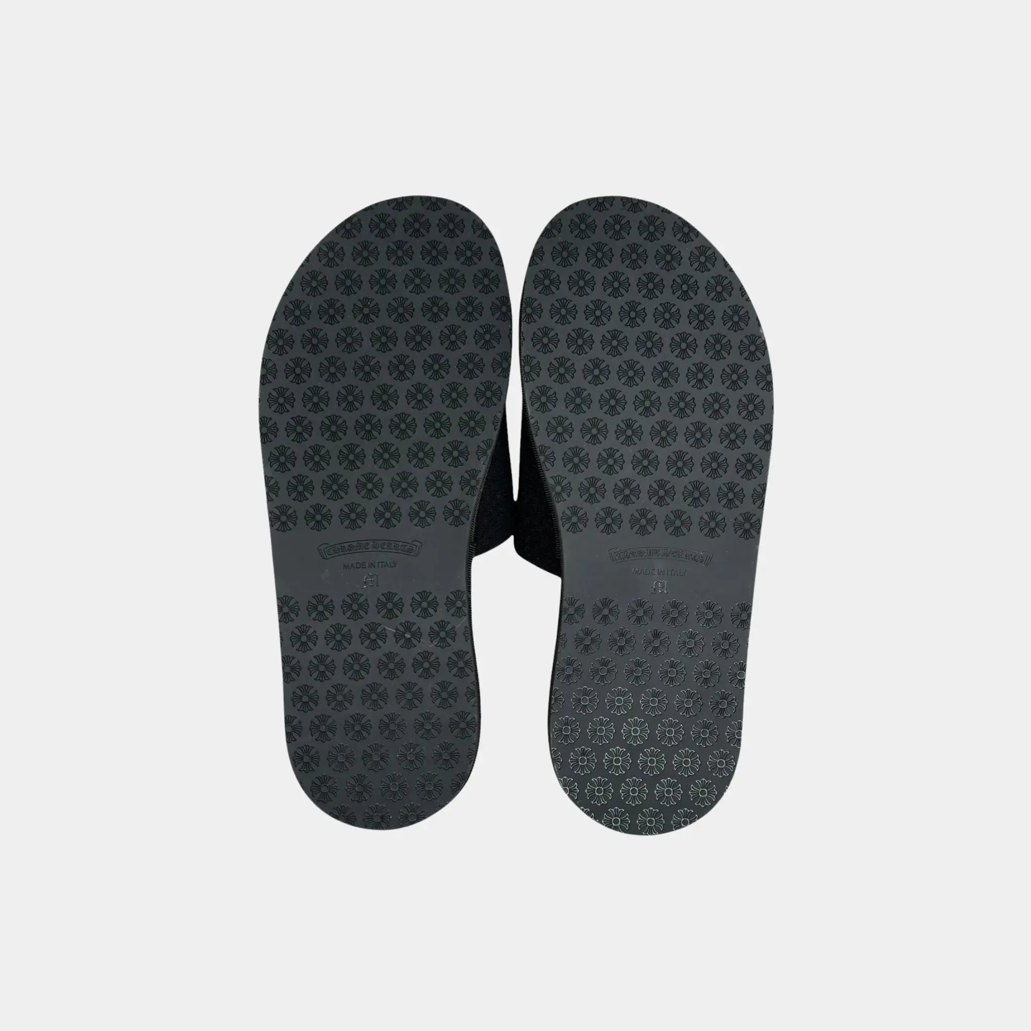 Chrome Hearts Cross Horse Shoe Logo Black Slippers, Bottom