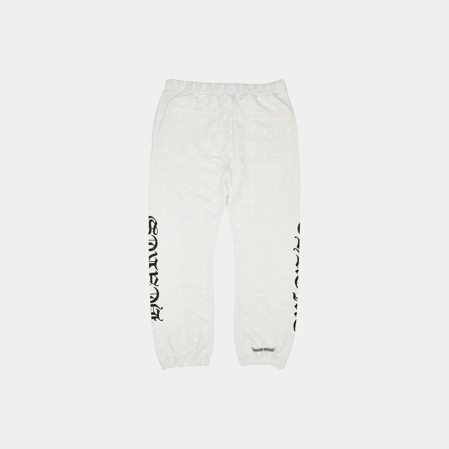Chrome Hearts Cross Print Horse Shoe Logo White Sweat Pants, Back