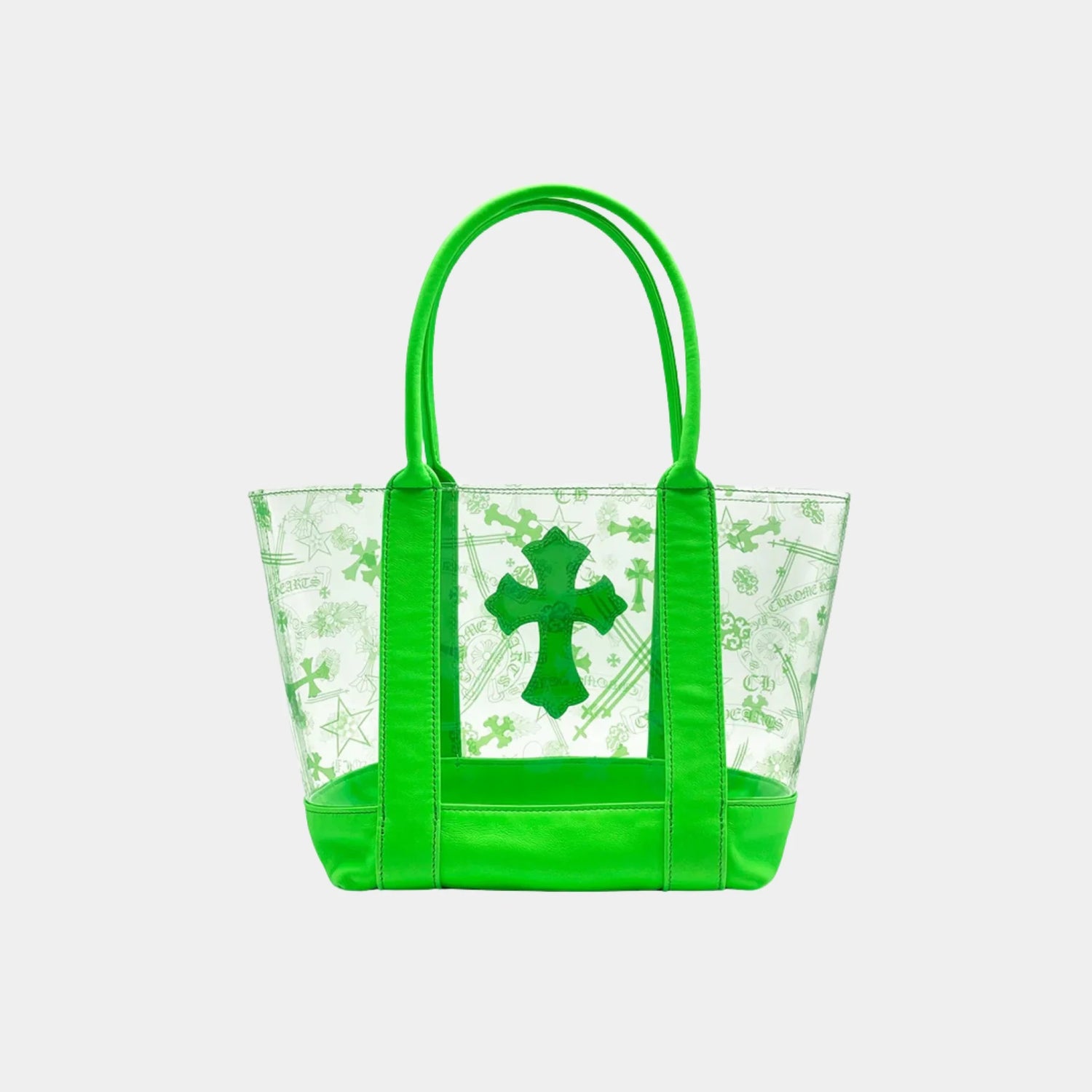 Chrome Hearts Green PVC and Calf Leather Tote Bag, Back