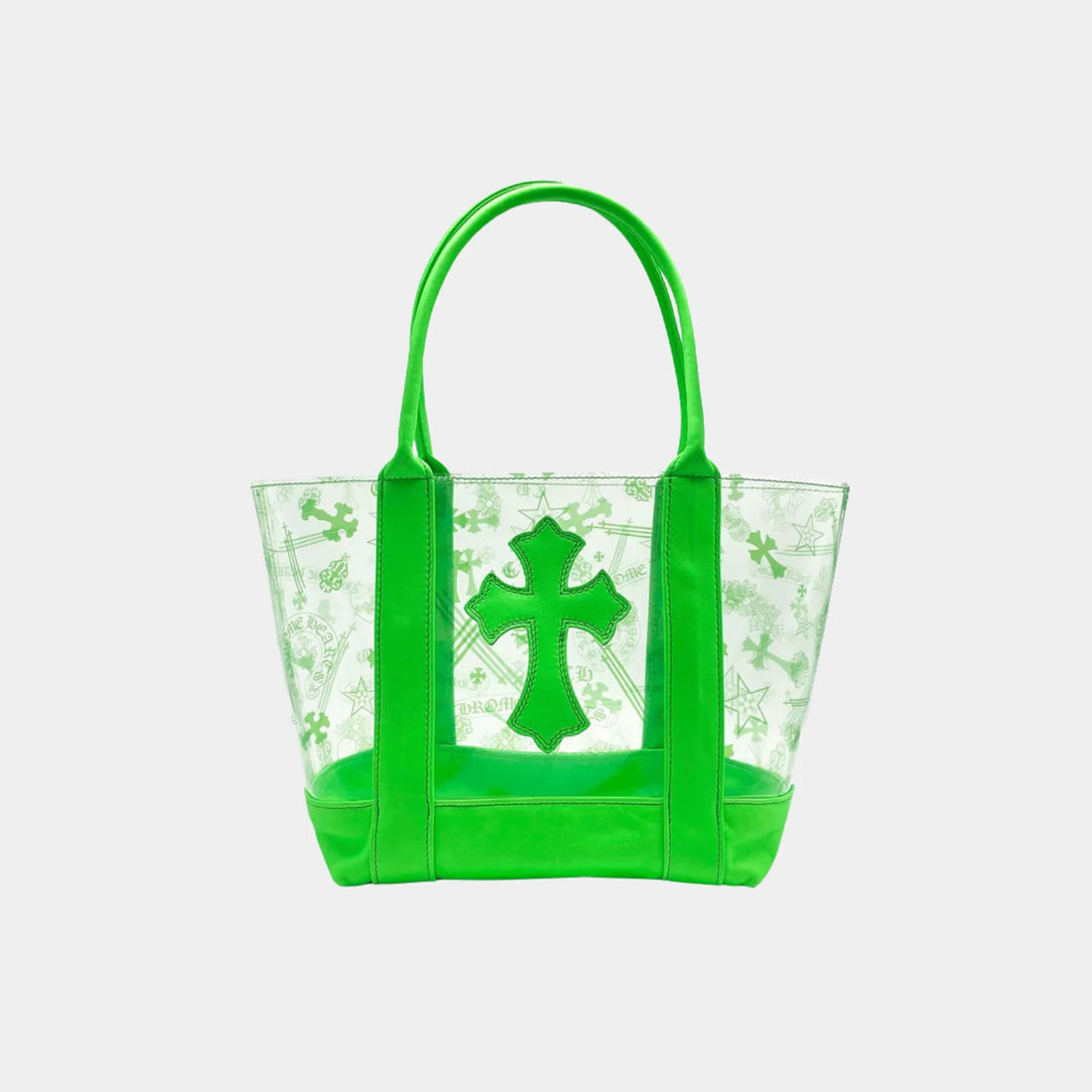Chrome Hearts Green PVC and Calf Leather Tote Bag, Front