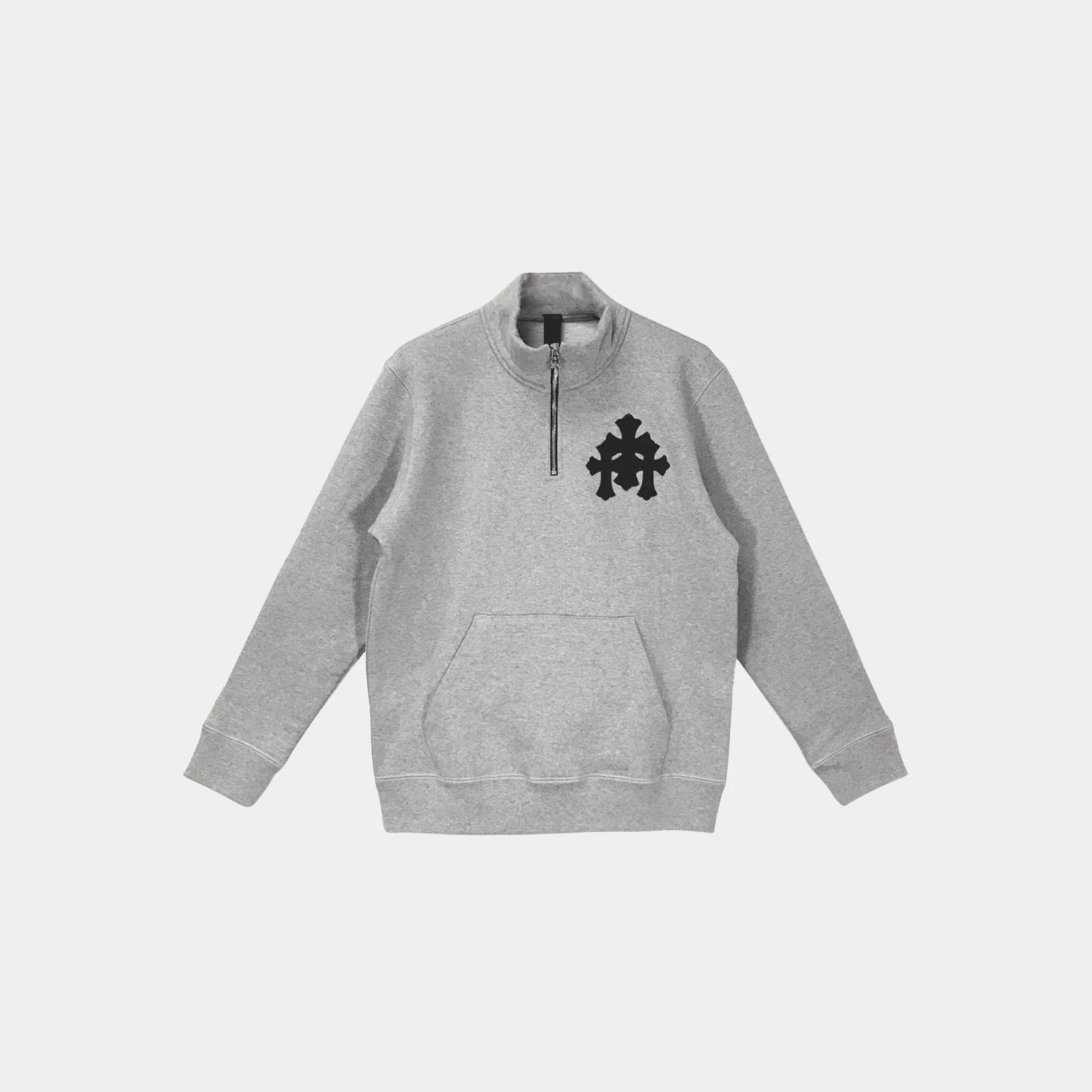 Chrome Hearts Grey Quarter Zip Crewneck, Front