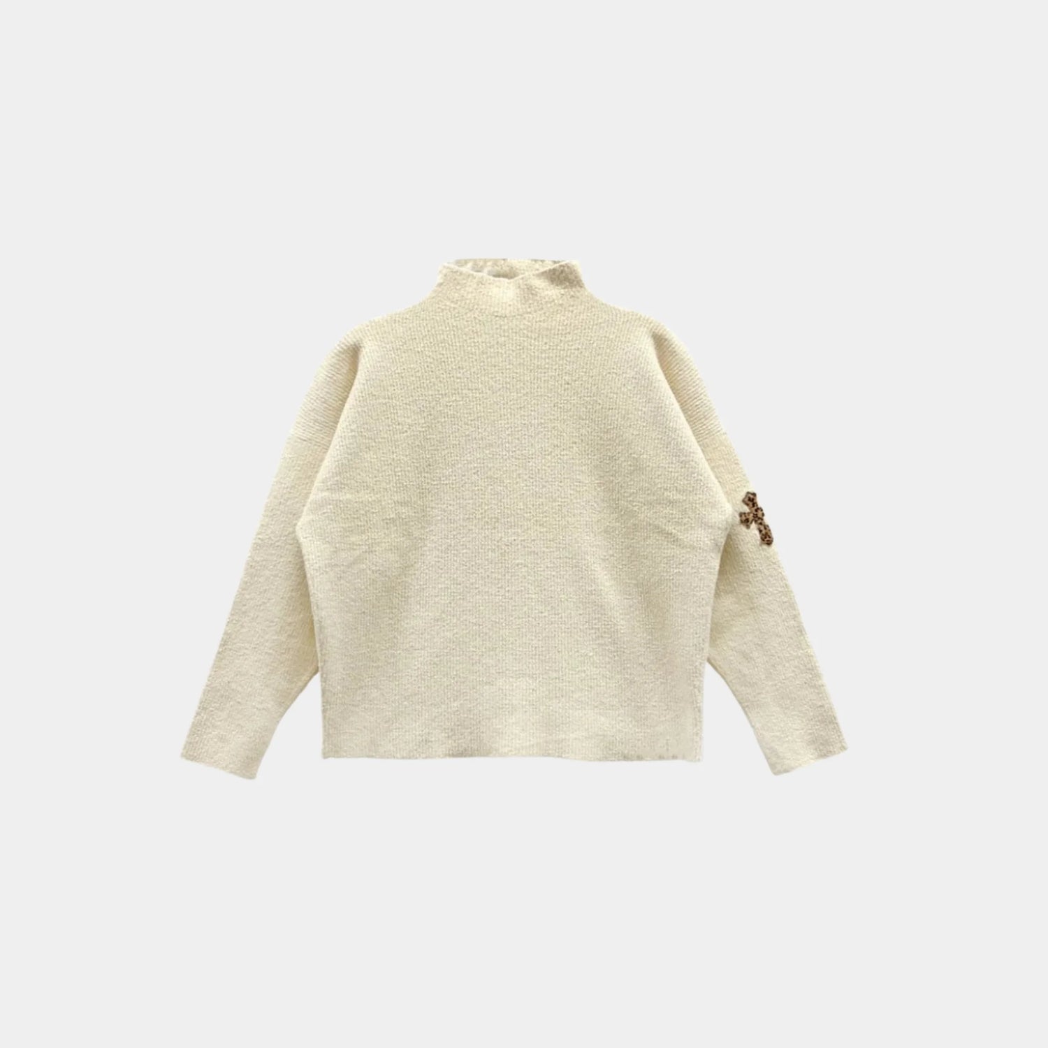 Chrome Hearts Knitted Cross Patch Sweater Cream &amp; Leopard, Back