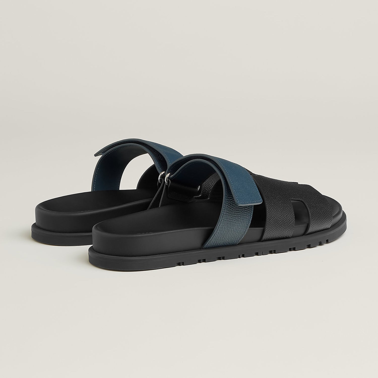 Chypre Sandal - Black Bleu Leather