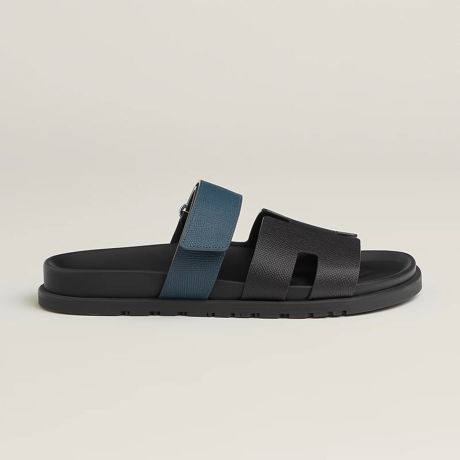 Chypre Sandal - Black Bleu Leather