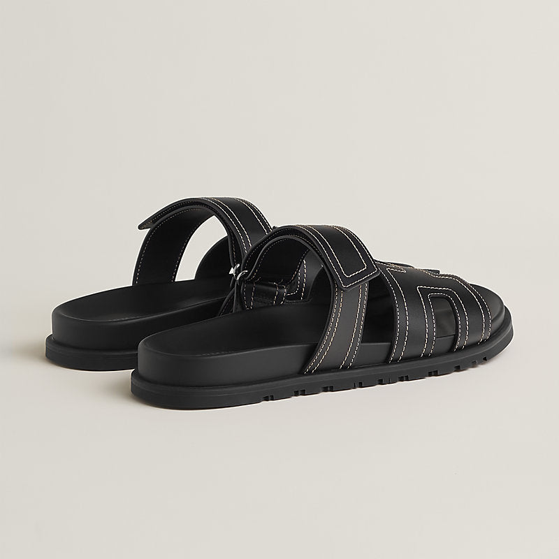 Chypre Sandal - Black Sewing