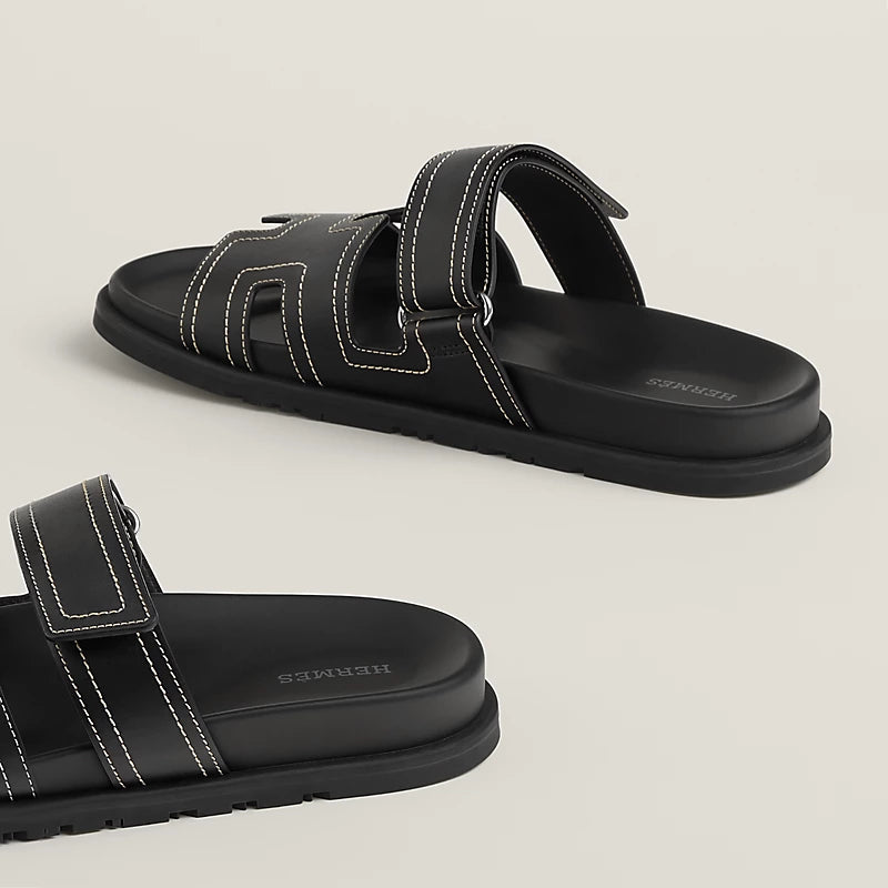 Chypre Sandal - Black Sewing