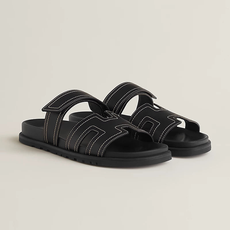 Chypre Sandal - Black Sewing