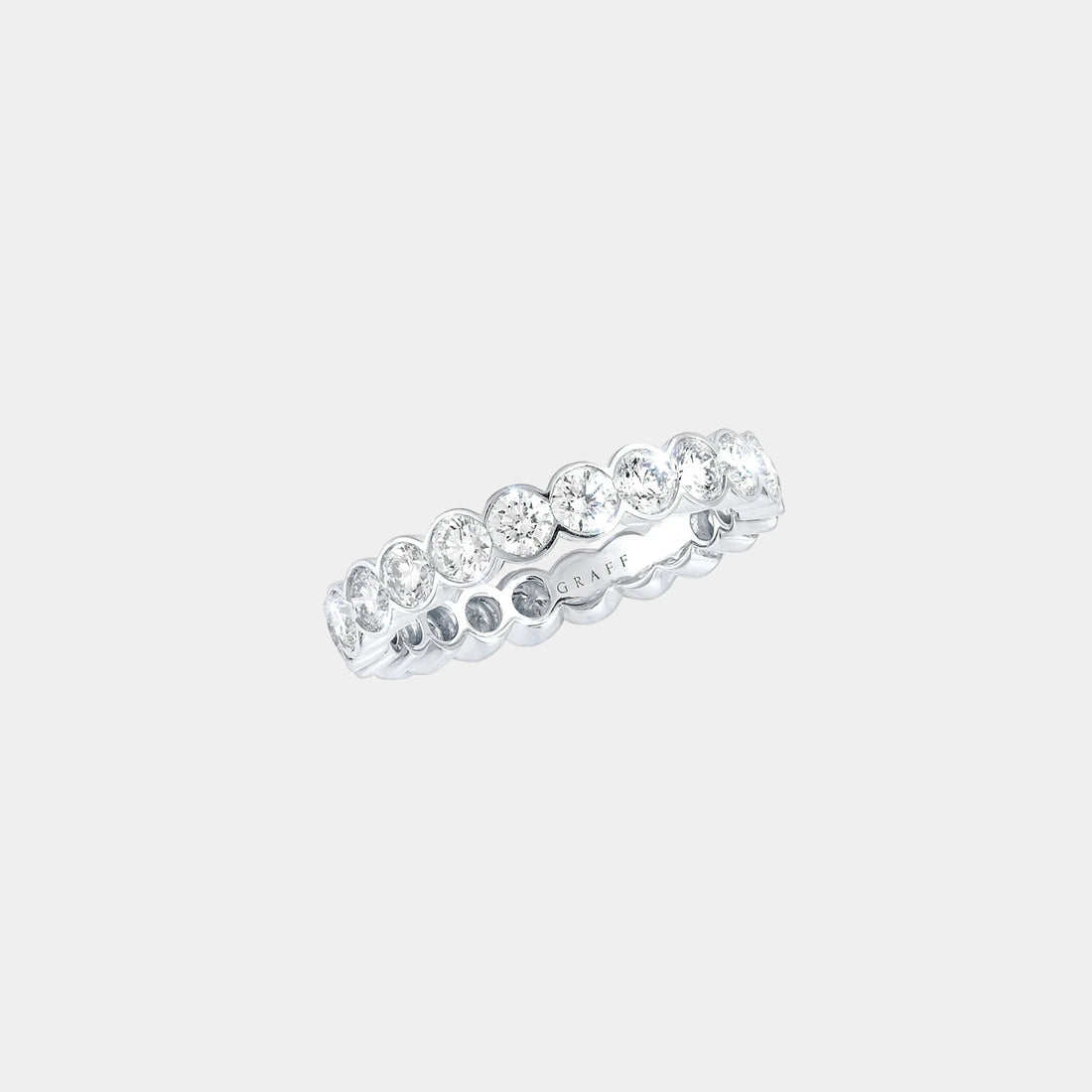 Classic Graff Bezel Set Round Diamond Wedding Band, Front