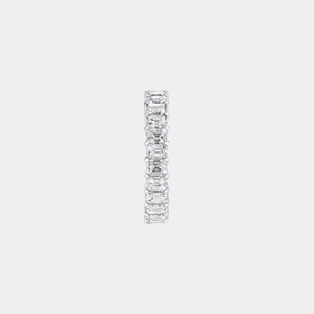 Classic Graff Claw Set Emerald Cut Diamond Eternity Ring, Side