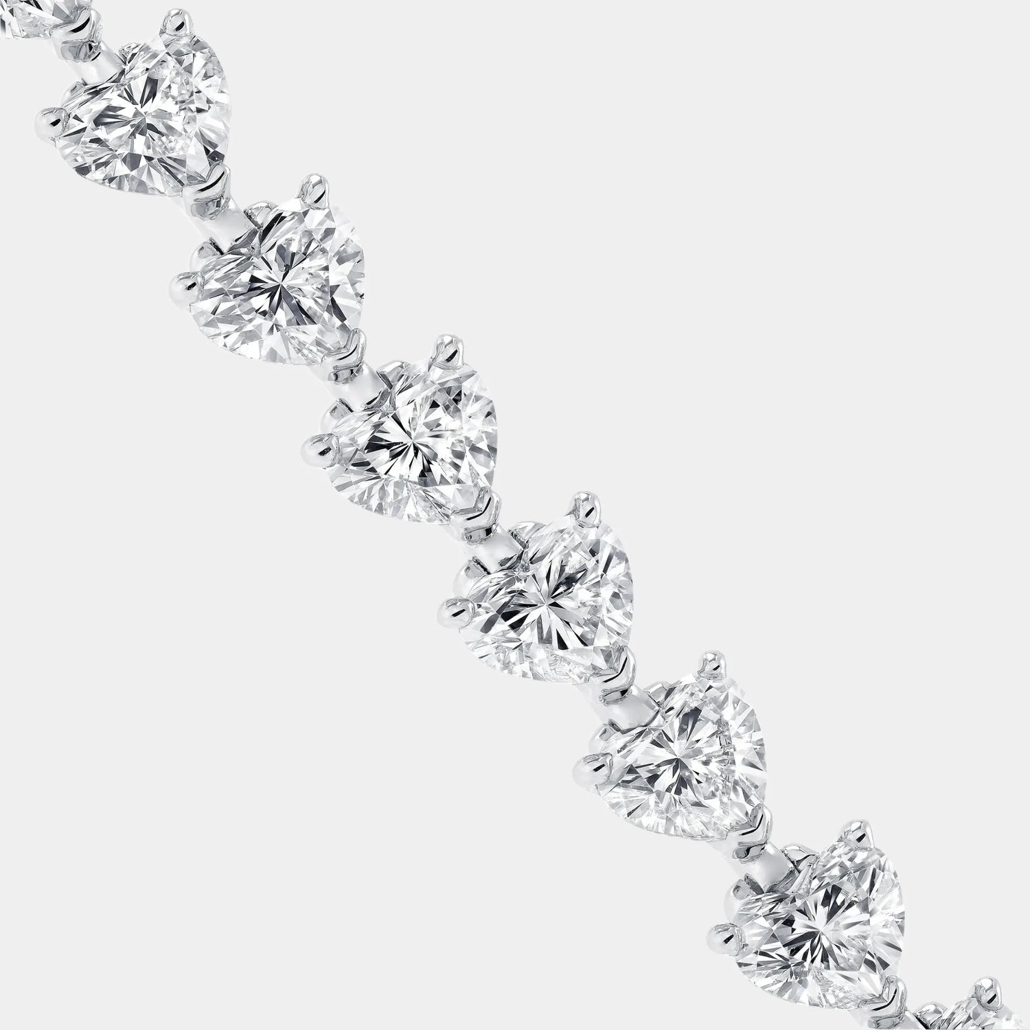 Classic Graff Heart Shape Diamond Bracelet, Close