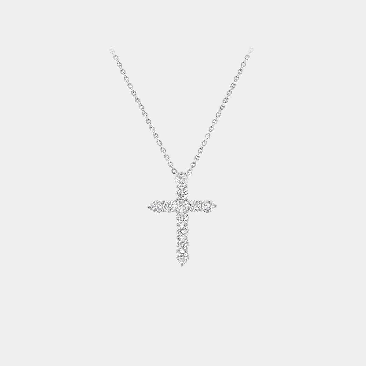 Classic Graff Round Diamond Cross Medium Pendant