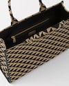 Large Symbole embroidered fabric handbag