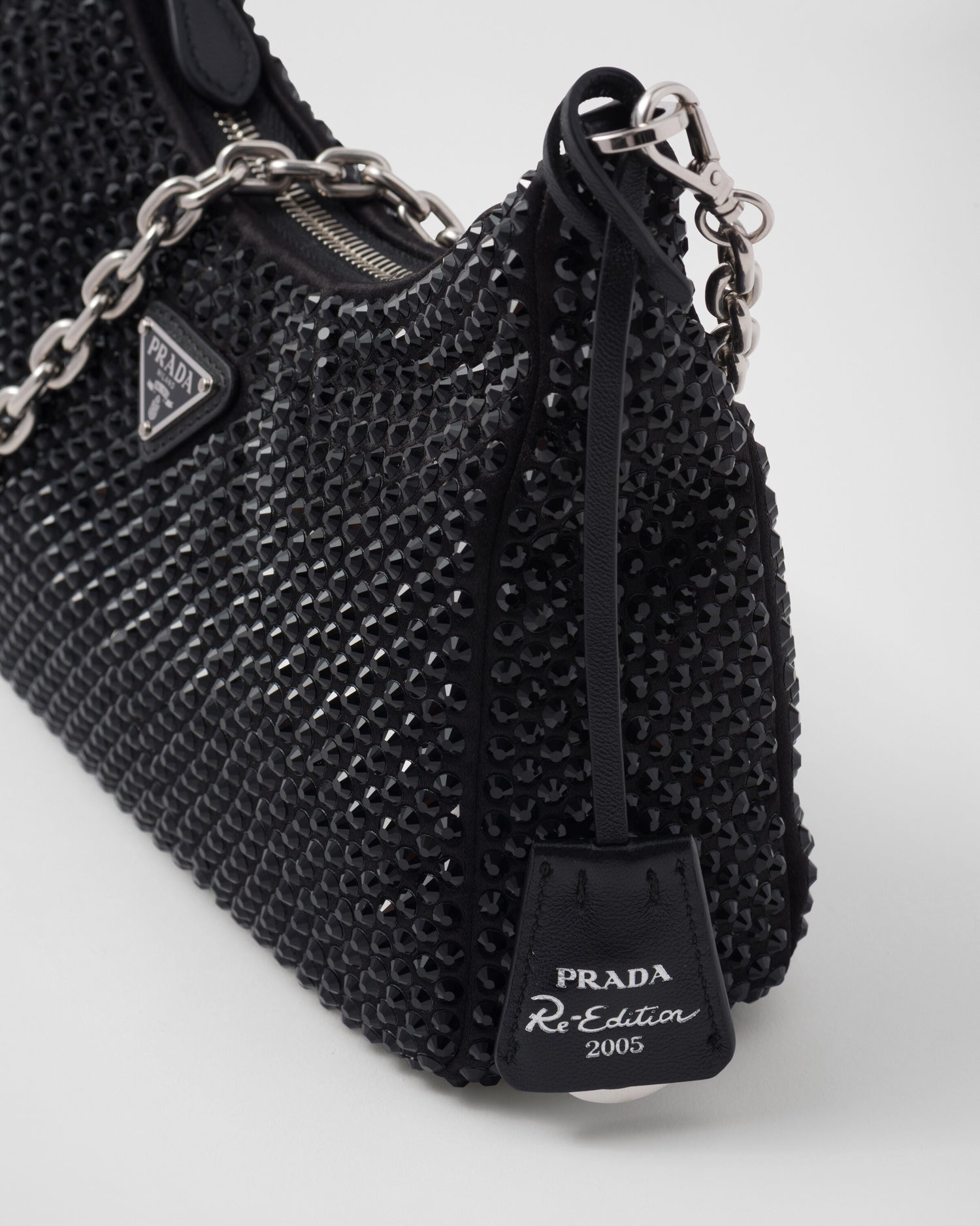 Prada Re-Edition 2005 satin bag with crystals