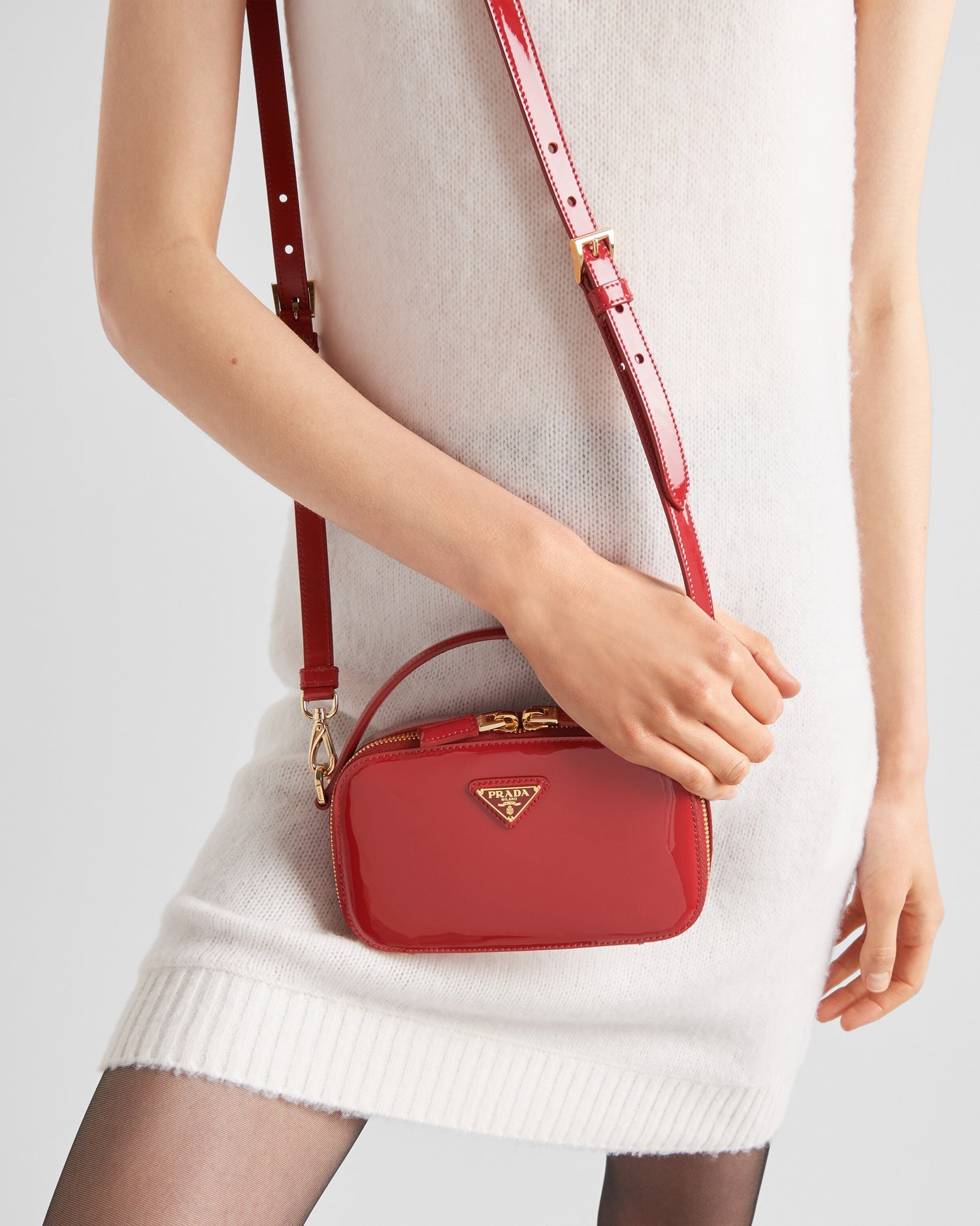 Prada Odette patent leather mini-bag