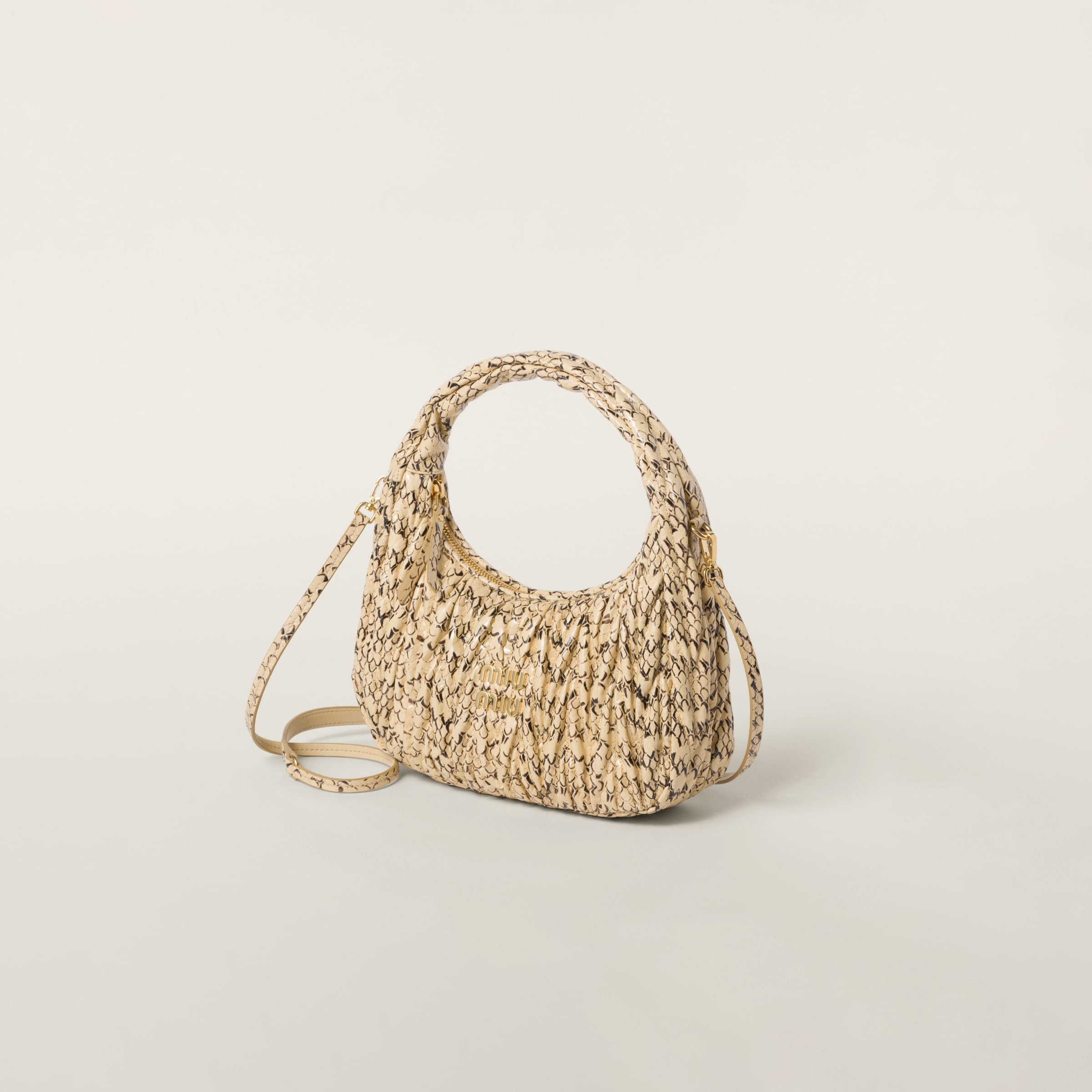 Wander matelassé Ayers snakeskin hobo bag