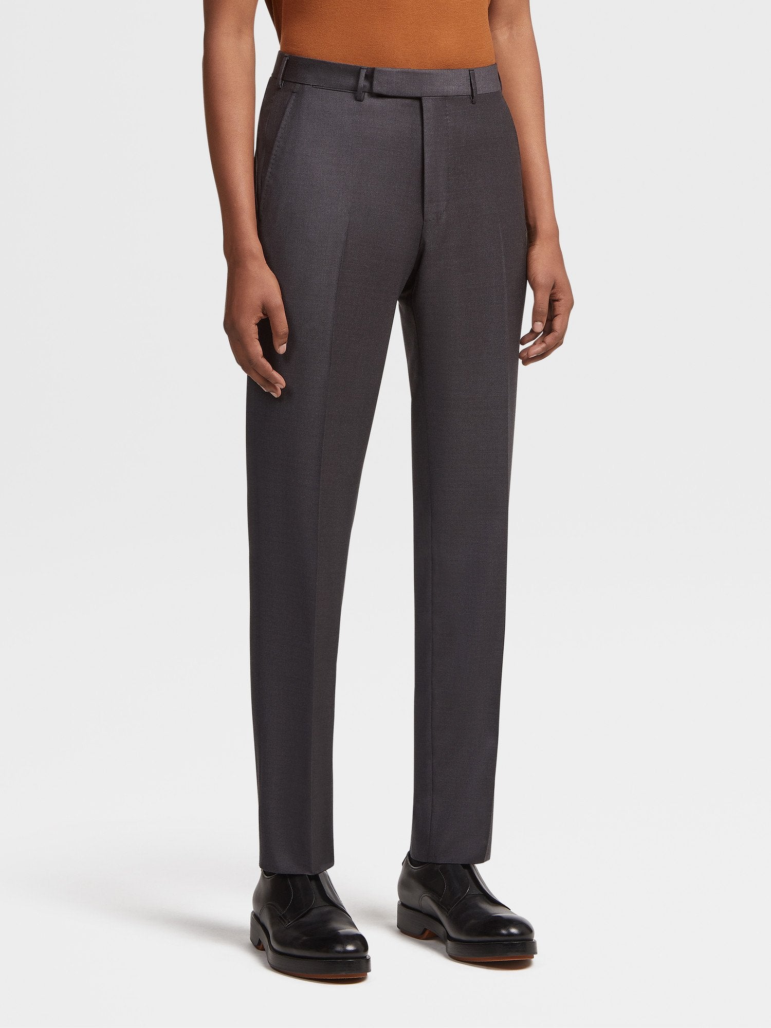 BLACK TROFEO™ WOOL PANTS