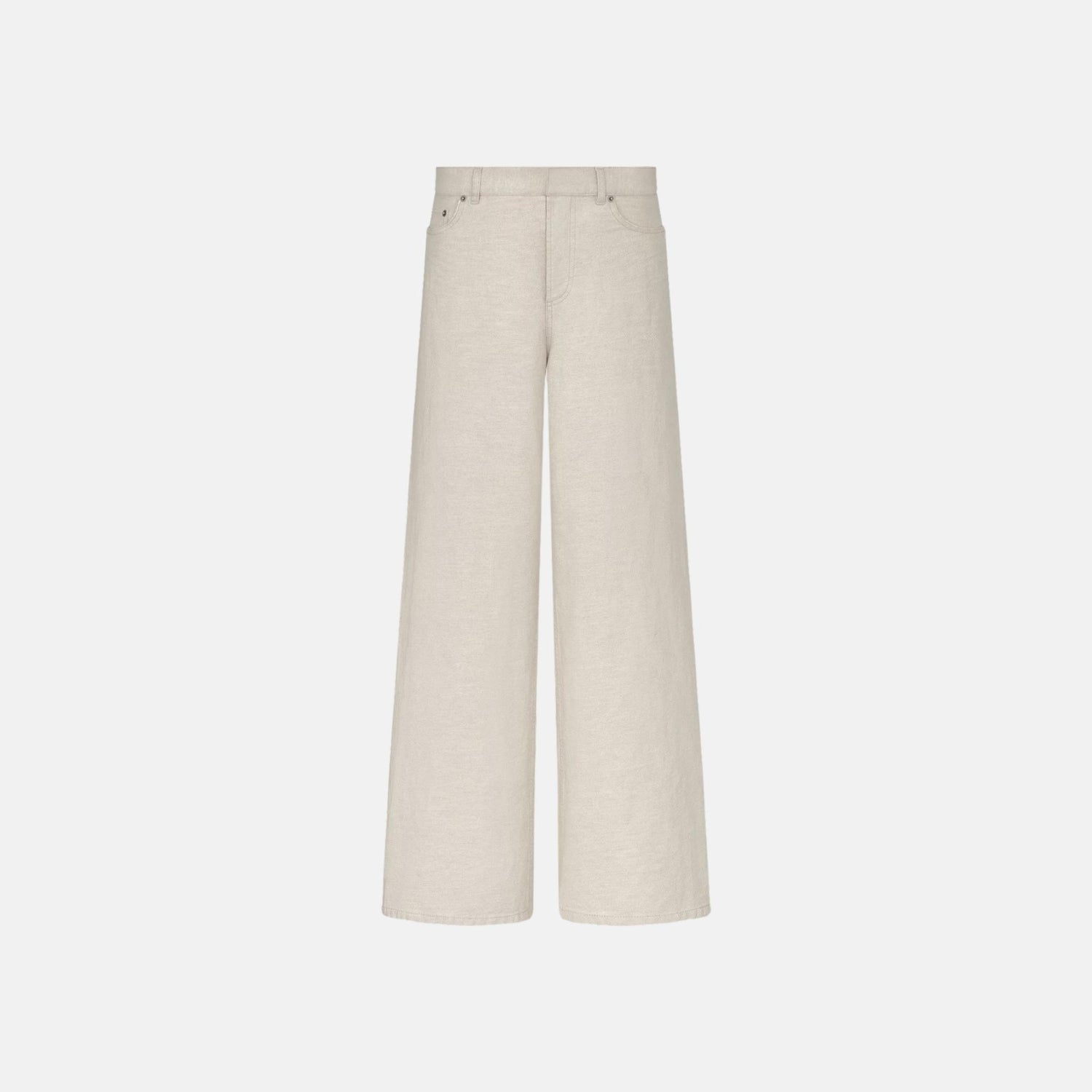 Dior 8 Flared Jeans D05 In Cotton And Linen Denim, Front