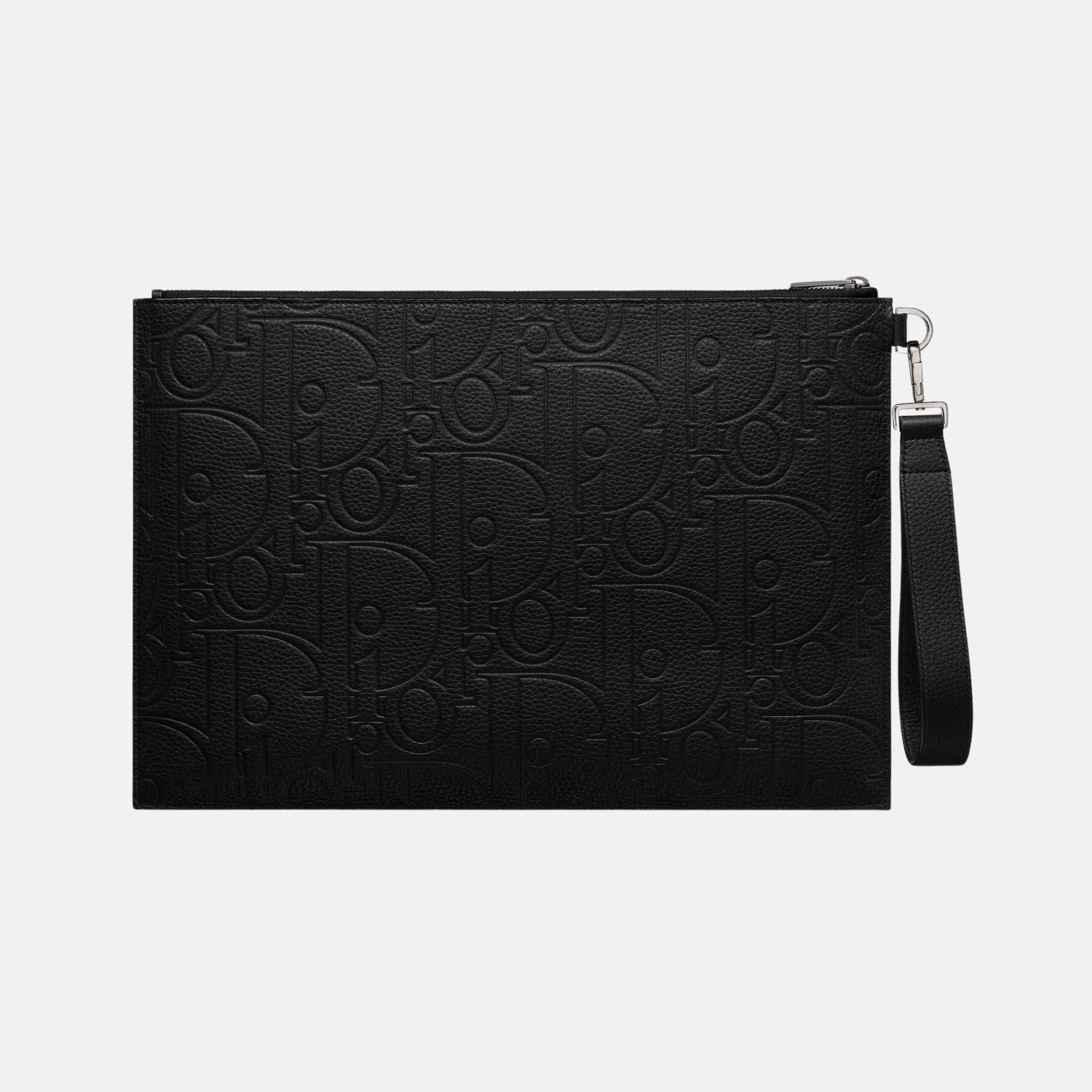 Dior A4 Pouch Black Dior Gravity Leather and Black Grained Calfskin, Back