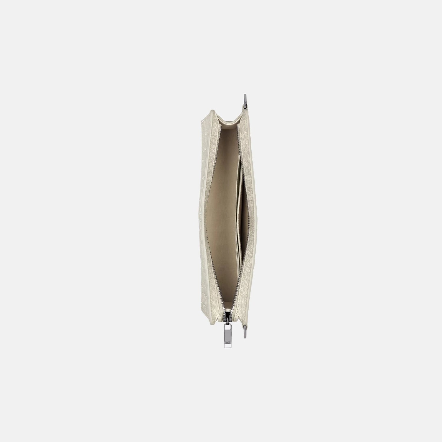 Dior A5 Triangle Pouch In Gravity Outline Leather, Beige, Inside