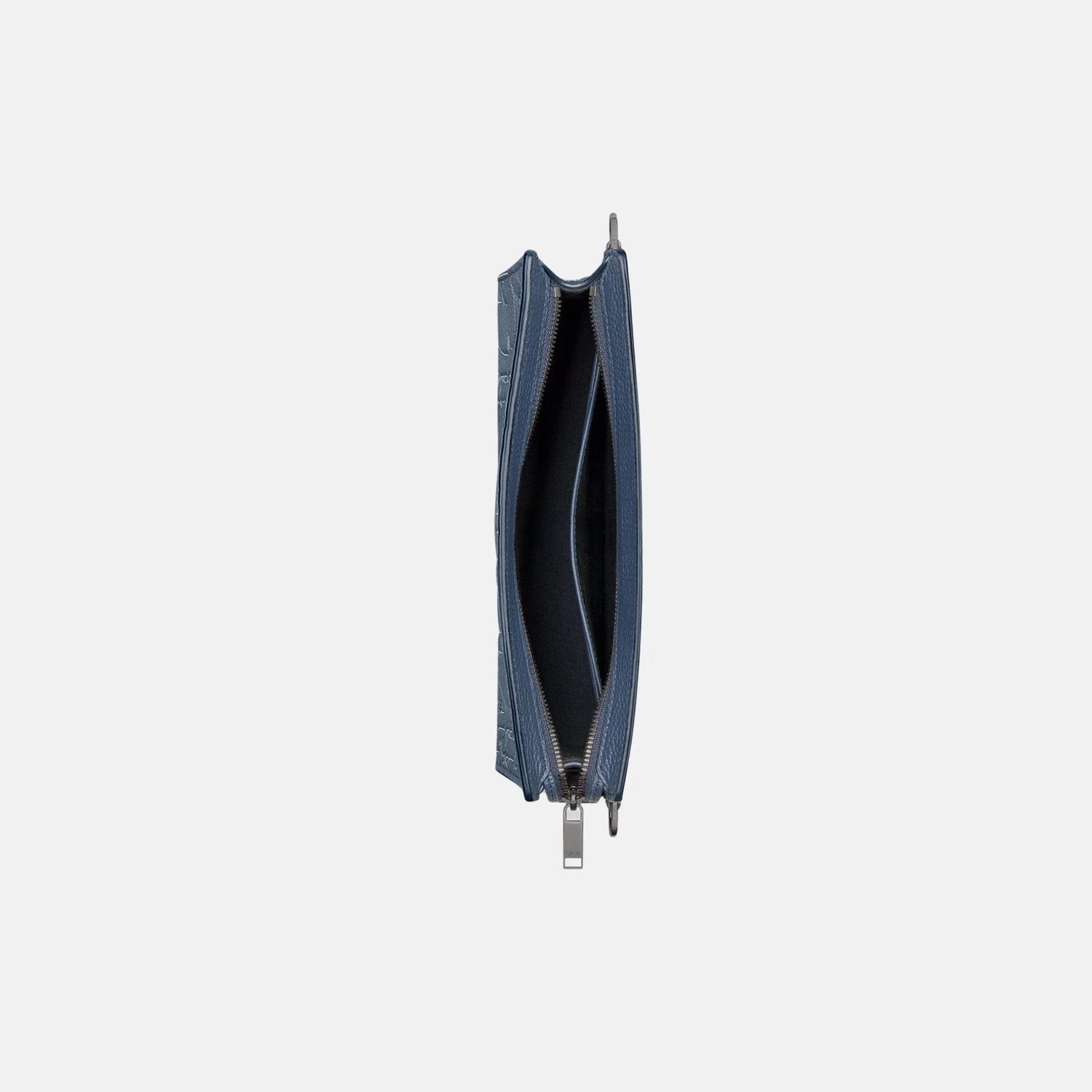 Dior A5 Triangle Pouch In Gravity Outline Leather, Blue, Inside
