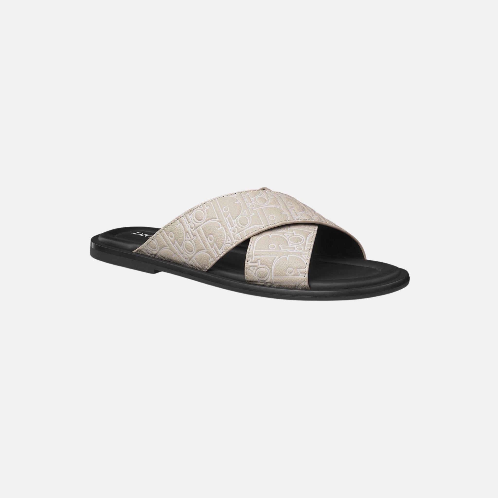 Dior Alias Sandal In Gravity Outline Leather, Beige, Front