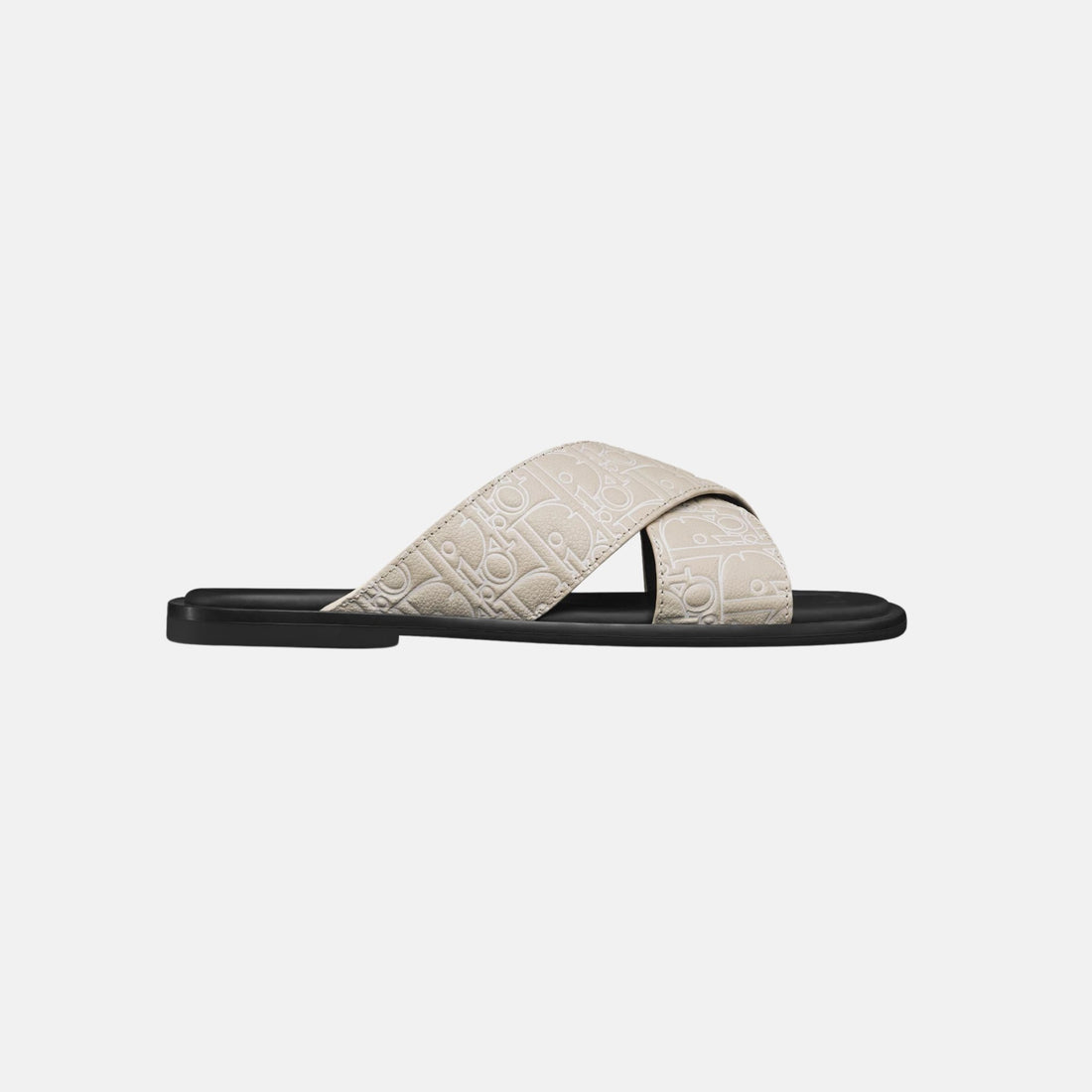 Dior Alias Sandal In Gravity Outline Leather, Beige, Side