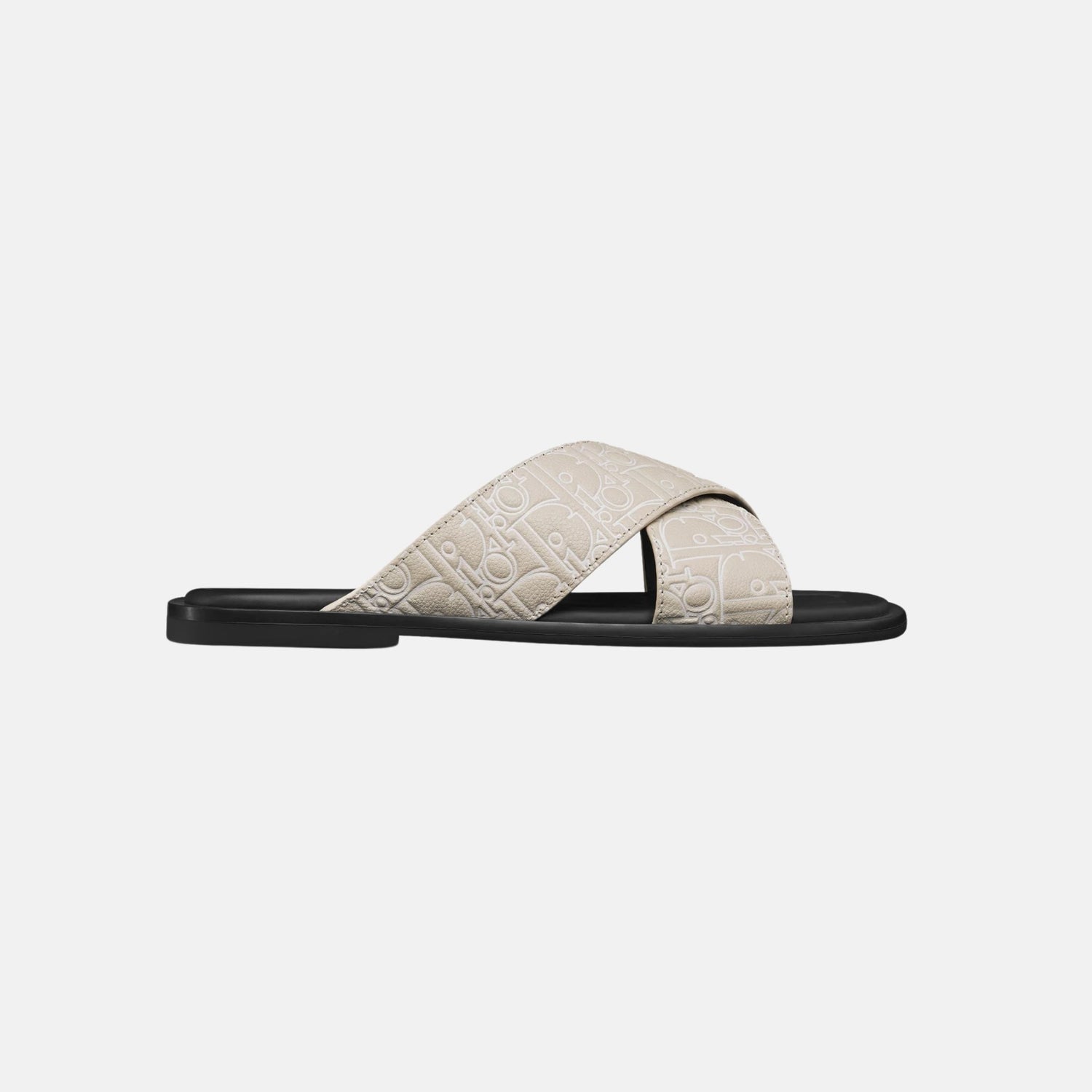 Dior Alias Sandal In Gravity Outline Leather, Beige, Side