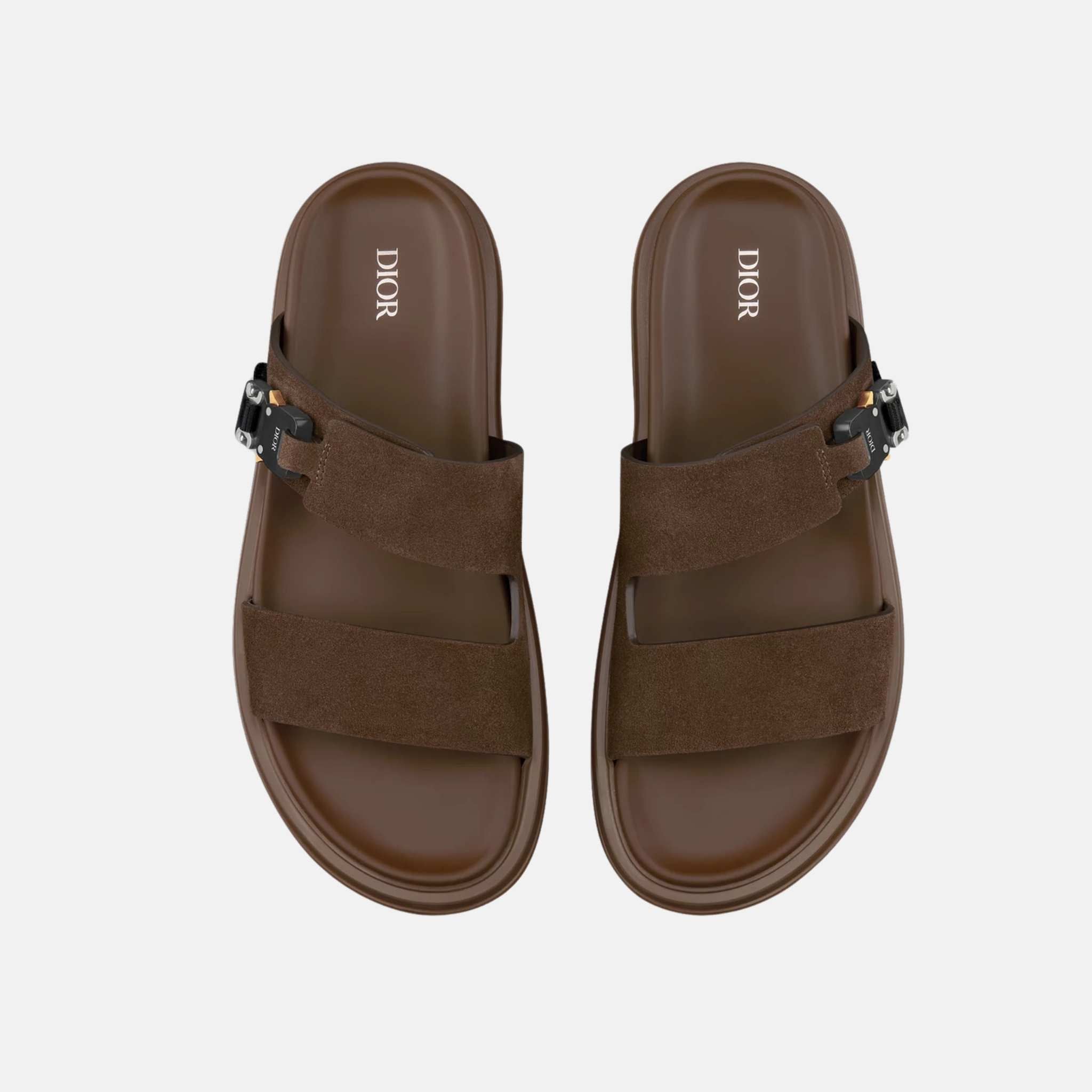 Dior Aqua Sandal In Suede, Brown, Top