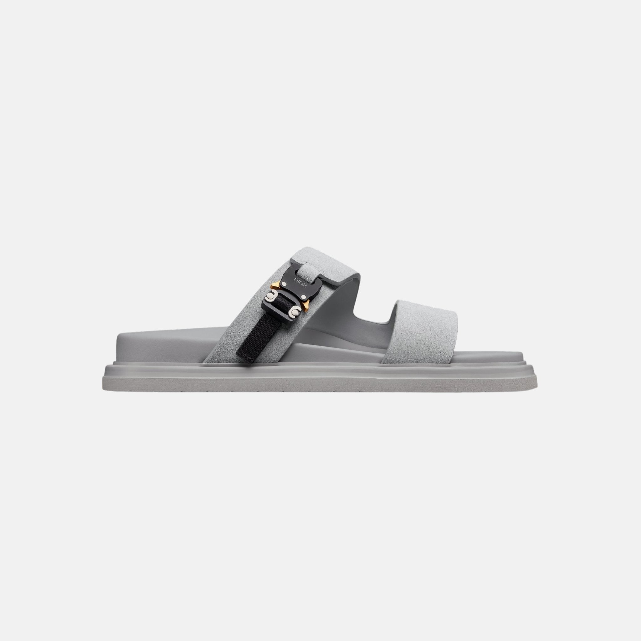 Dior Aqua Sandal In Suede, Gray, Side