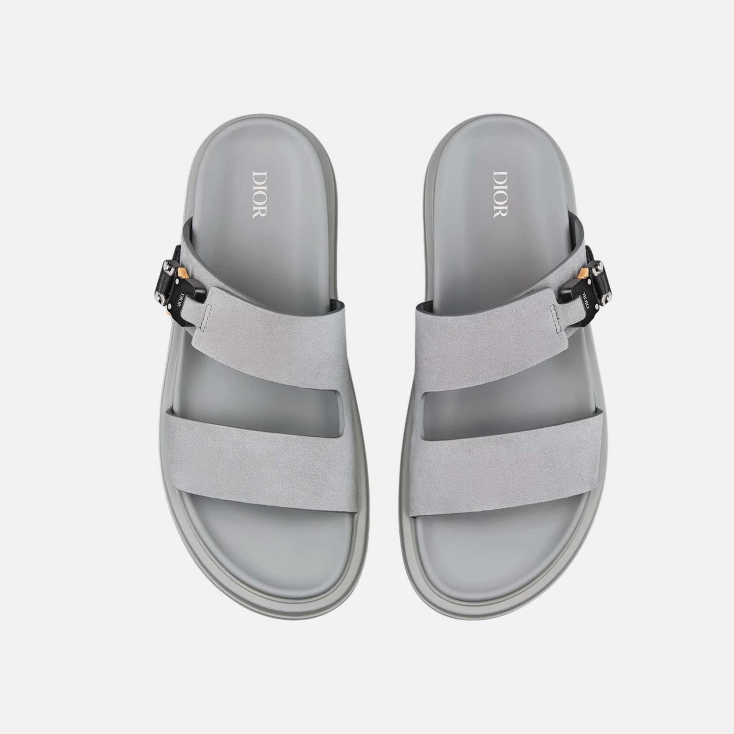 Dior Aqua Sandal In Suede, Gray, Top