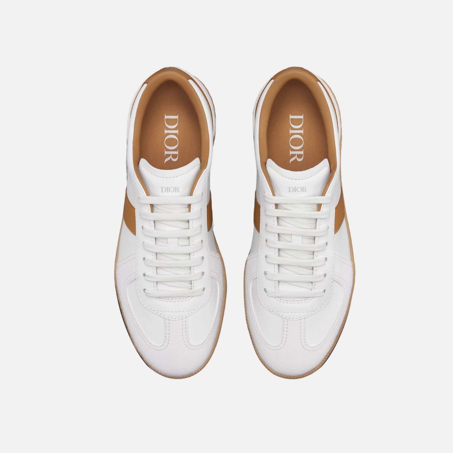 Dior B01 Matchpoint Sneaker In Smooth Calfskin With Suede, Cognac, Top