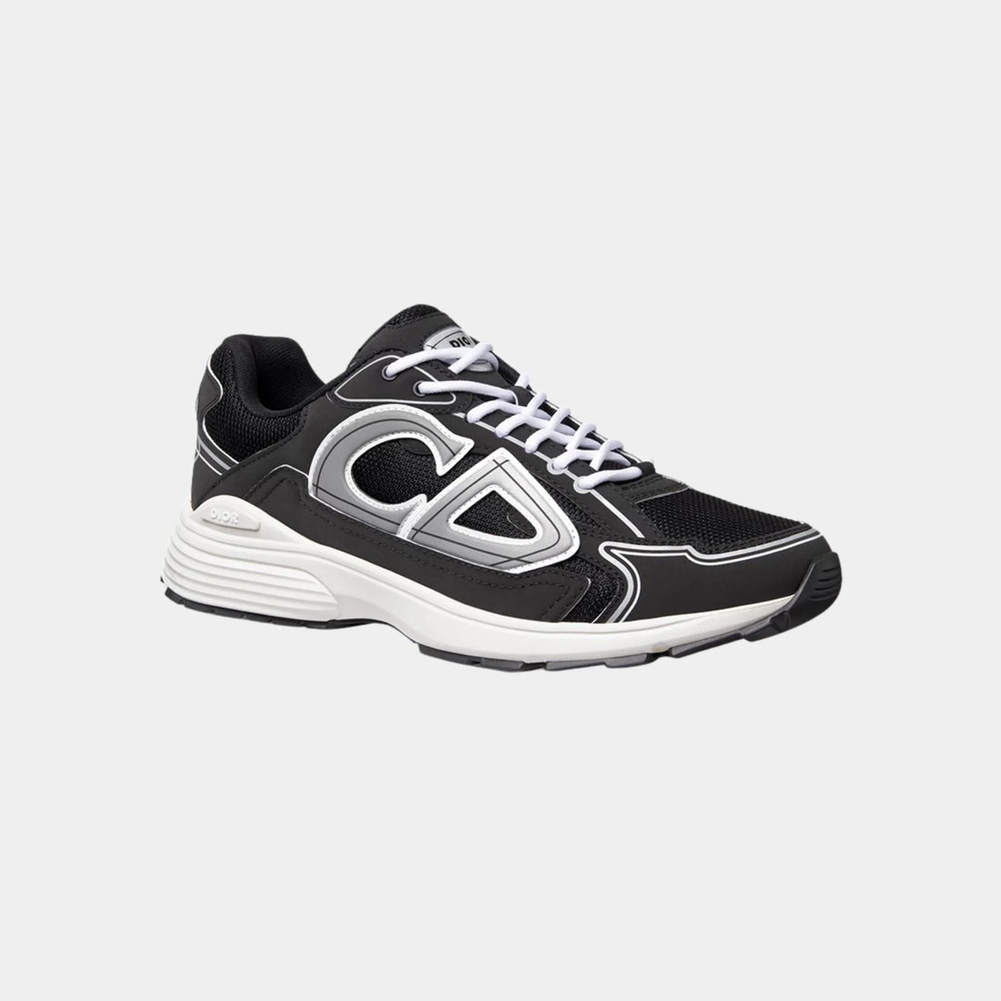 حذاء Dior B30 Countdown الرياضي من شبك وقماش تقني، أسود، من الأمام