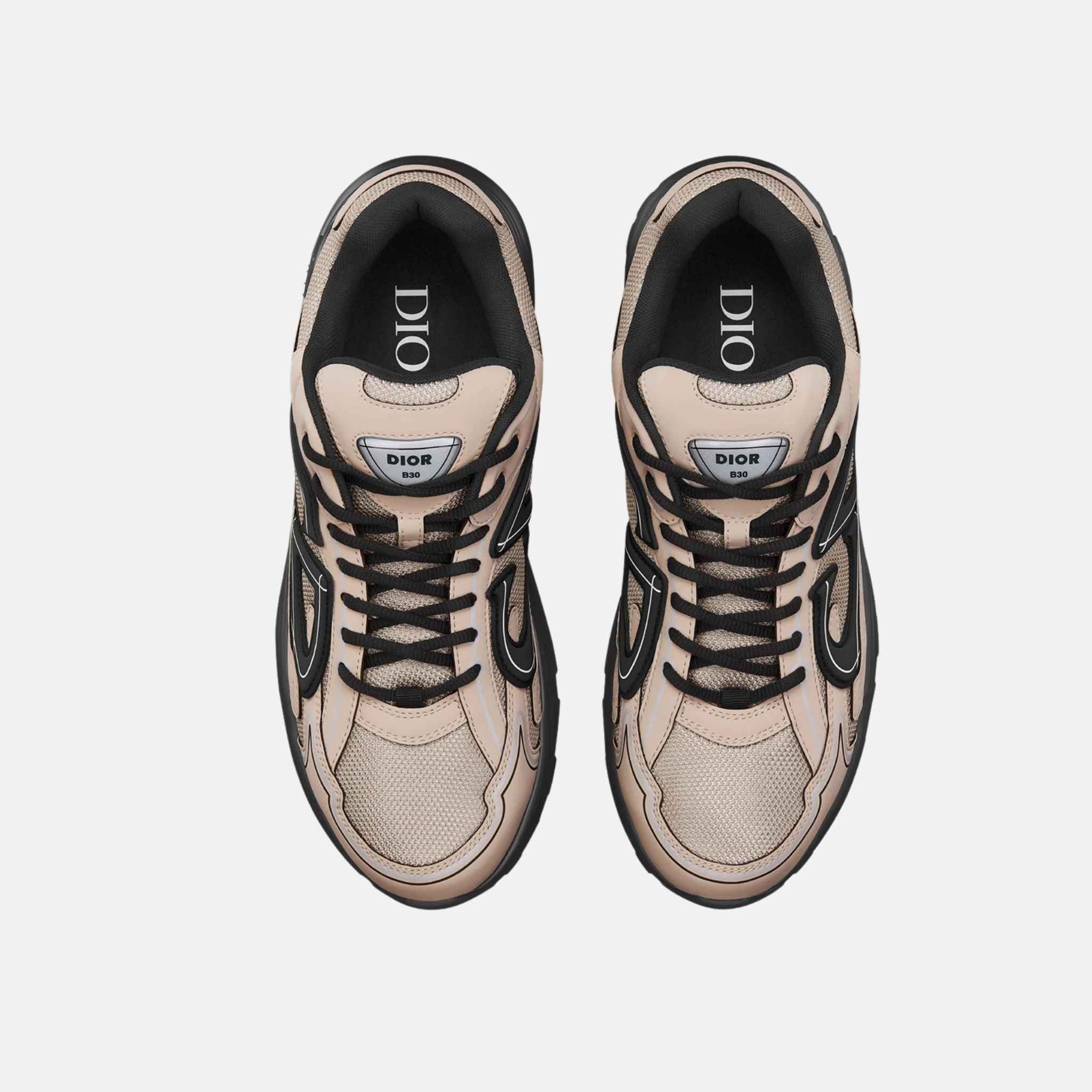 Dior B30 Countdown Sneaker In Mesh And Technical Fabric, Beige, Top