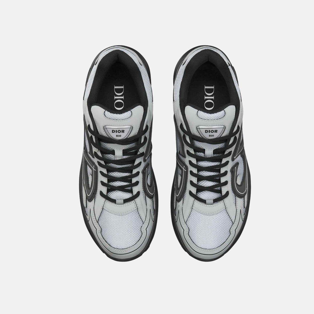 Dior B30 Countdown Sneaker In Mesh And Technical Fabric, Gray, Top