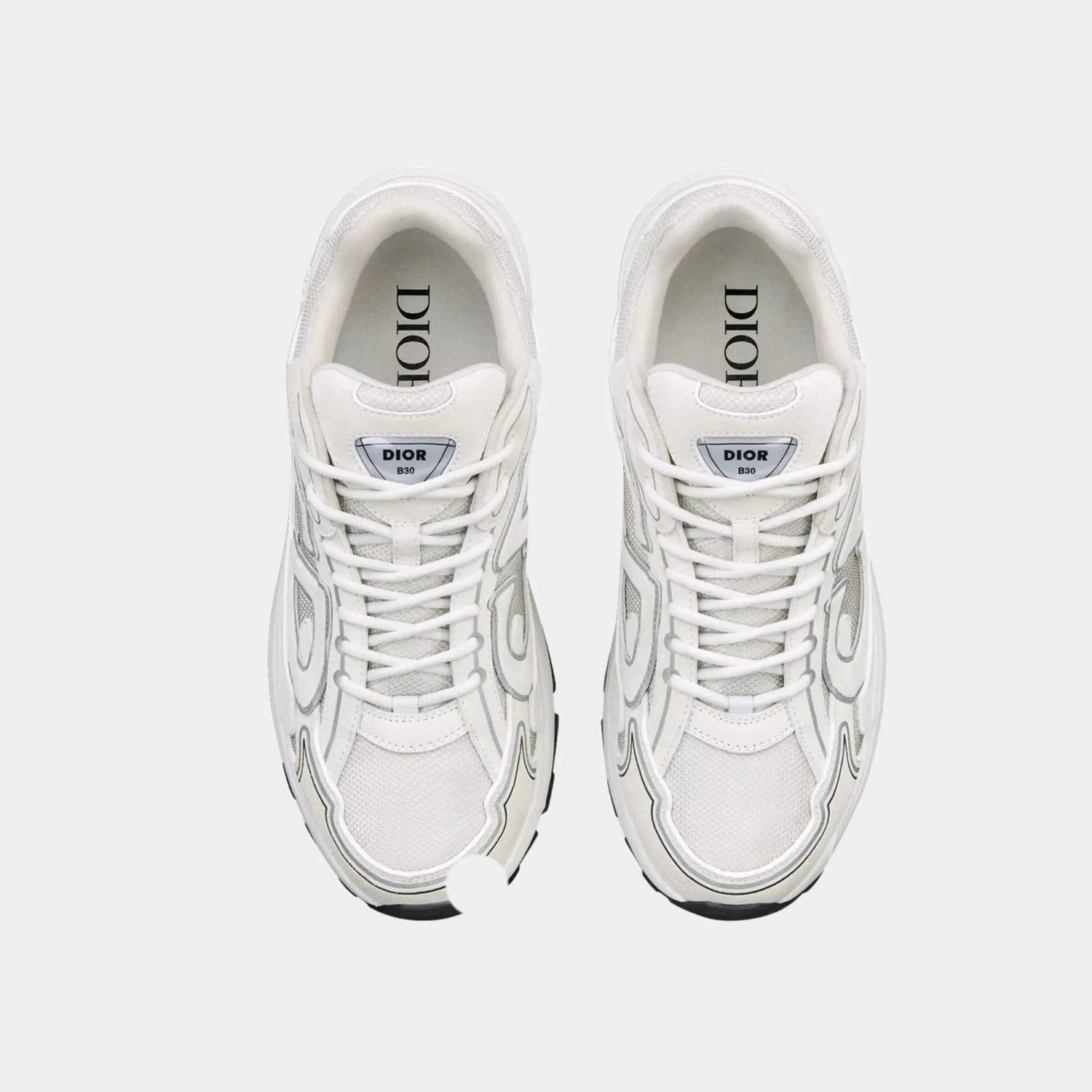 Dior B30 Countdown Sneaker Suede Cowhide Leather, Grey, Top