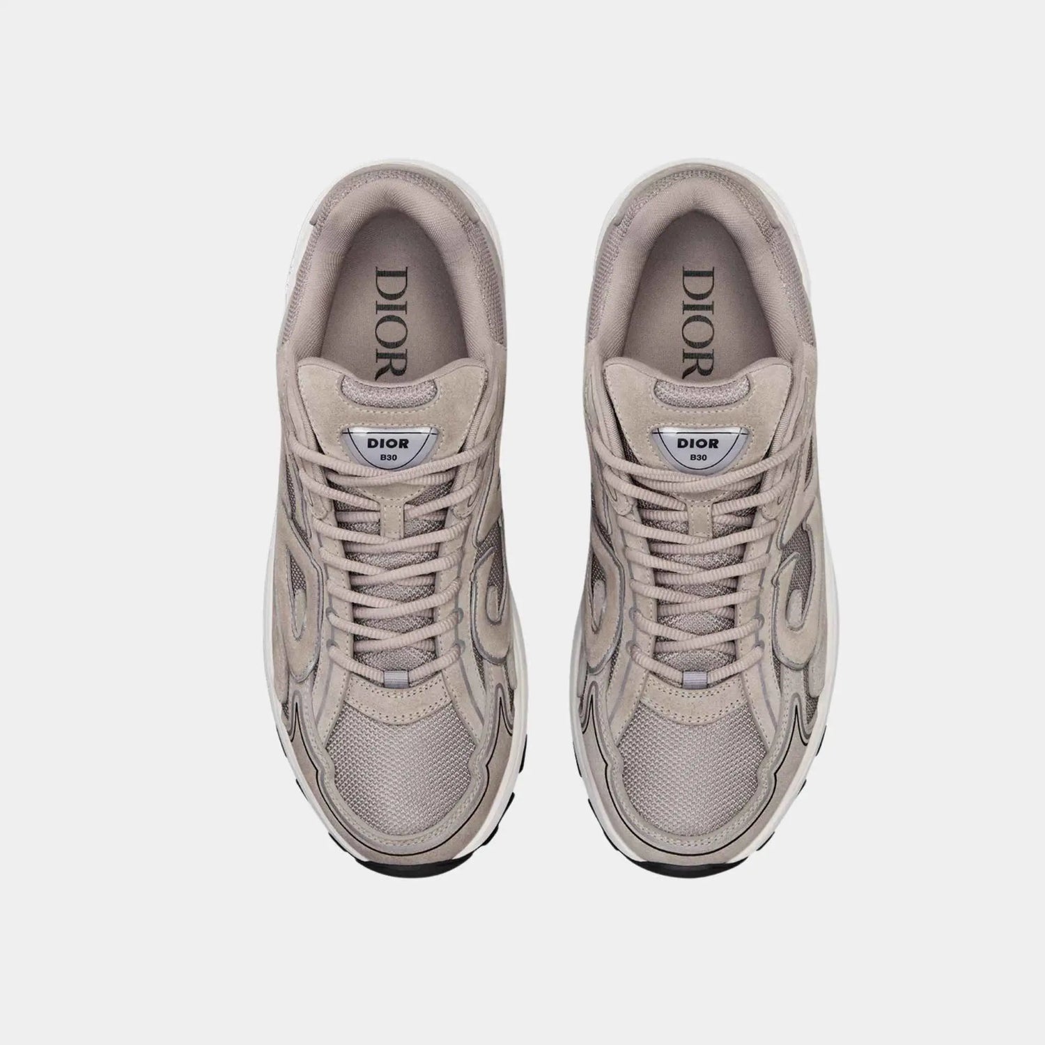 Dior B30 Countdown Sneaker Suede Cowhide Leather, Gris, Top