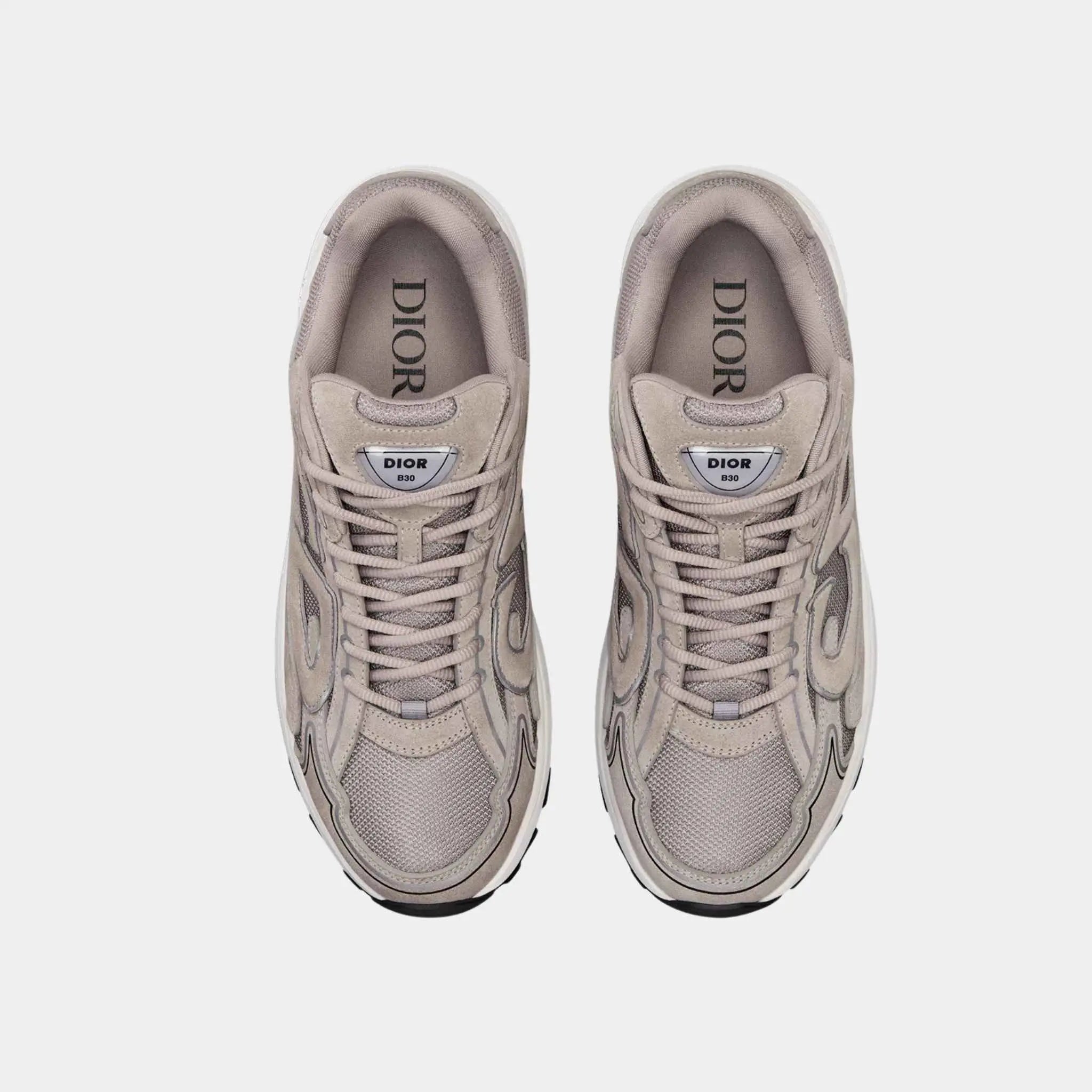 Dior B30 Countdown Sneaker Suede Cowhide Leather, Gris, Top