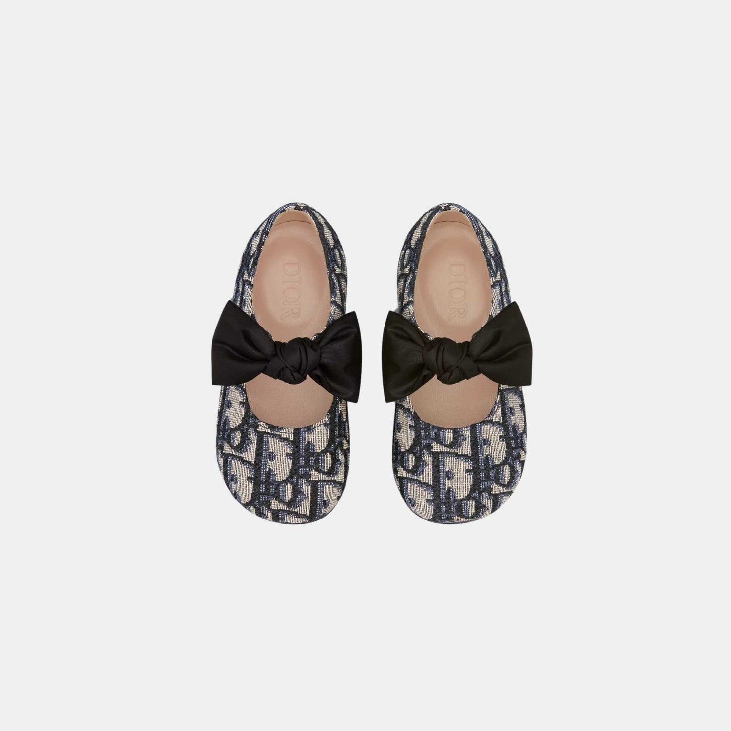 Dior Baby Ballet Flat Beige and Black Dior Oblique Cotton Jacquard, Top