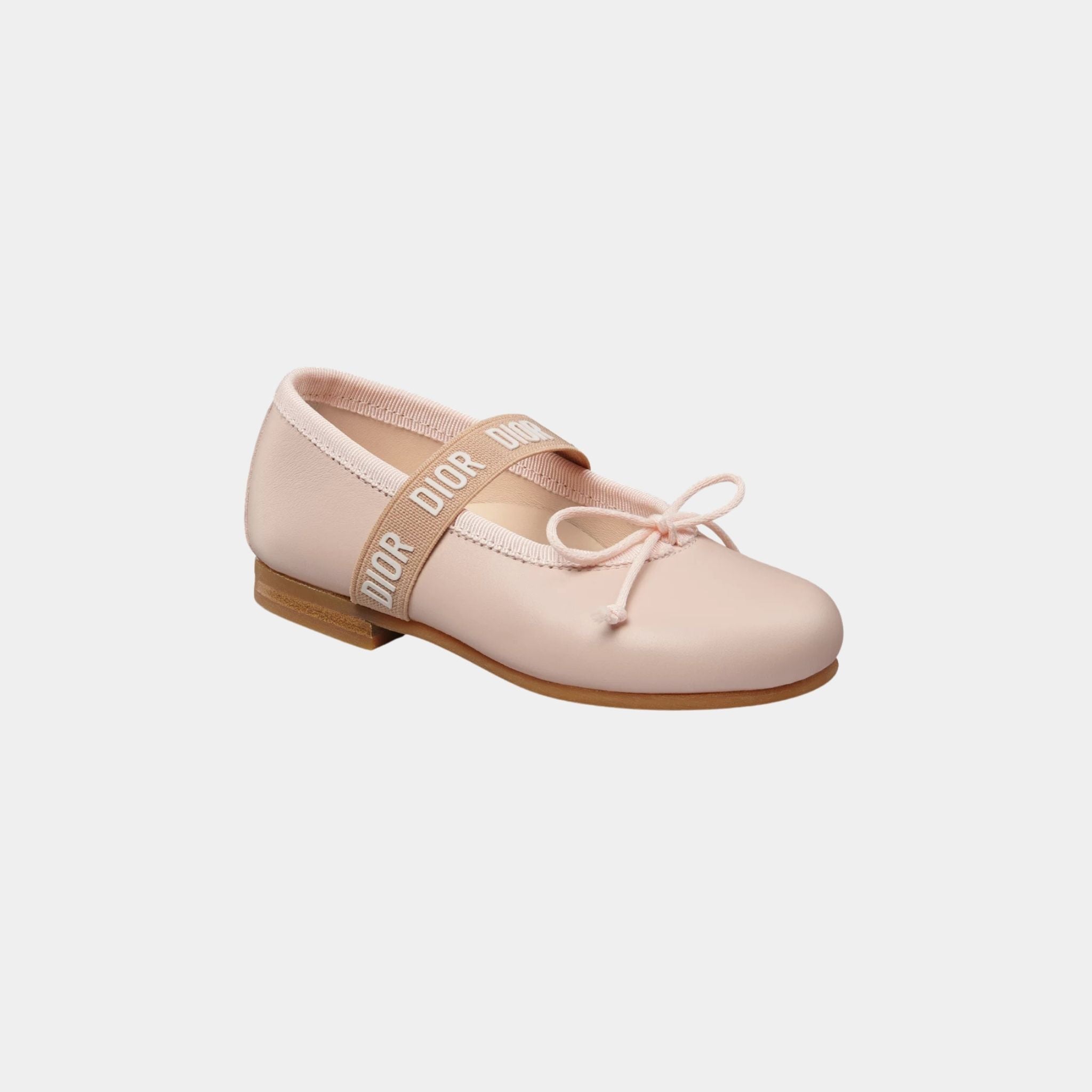 Dior Baby Ballet Flat Calfskin, Pale Pink, Front