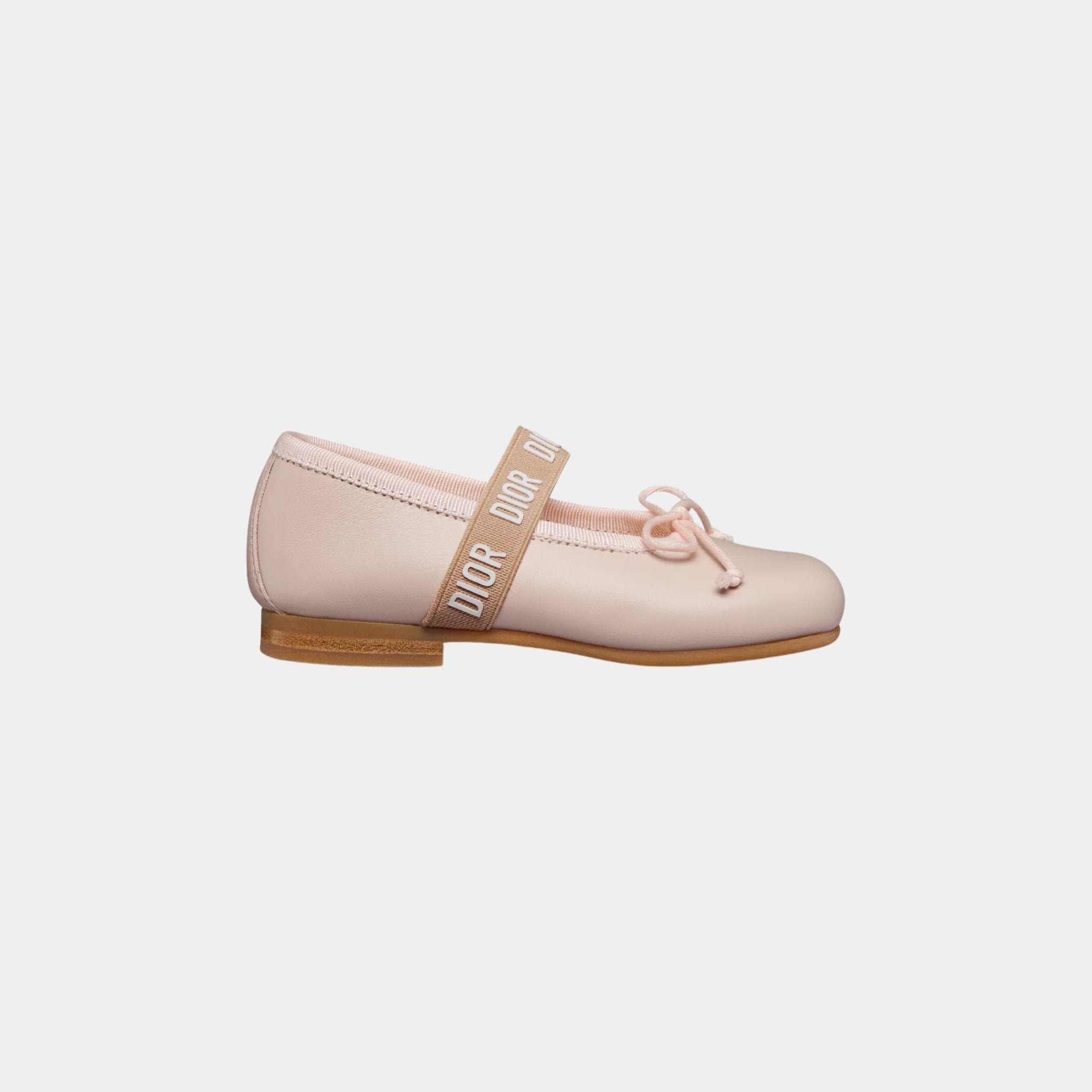 Dior Baby Ballet Flat Calfskin, Pale Pink, Side